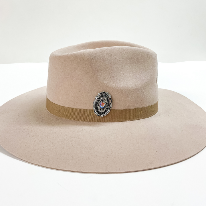 Silver Tone Oval Concho Hat Pin with Center AB Crystal - Giddy Up Glamour Boutique