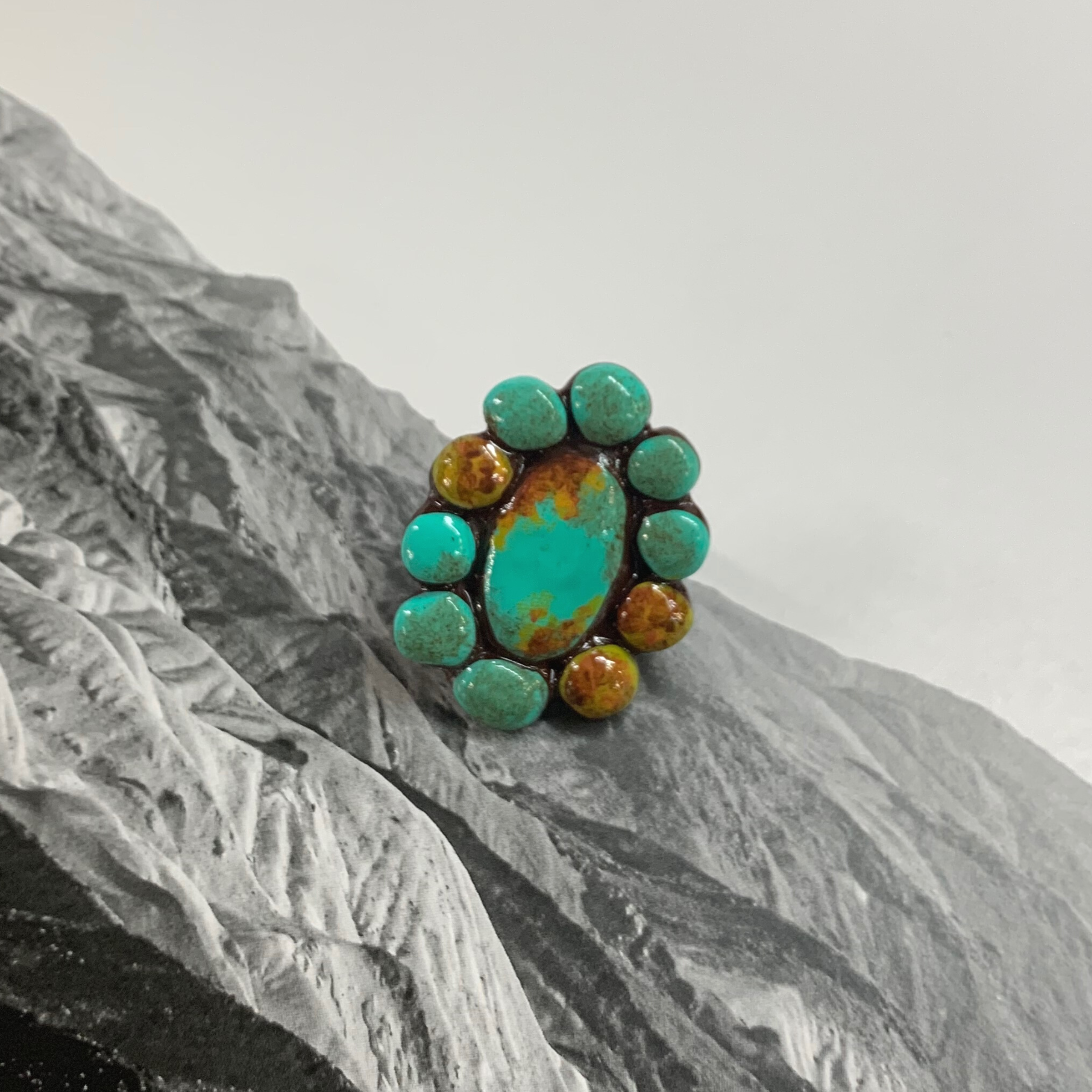 Mini Waxahachie Clay Adjustable Ring in Turquoise - Giddy Up Glamour Boutique