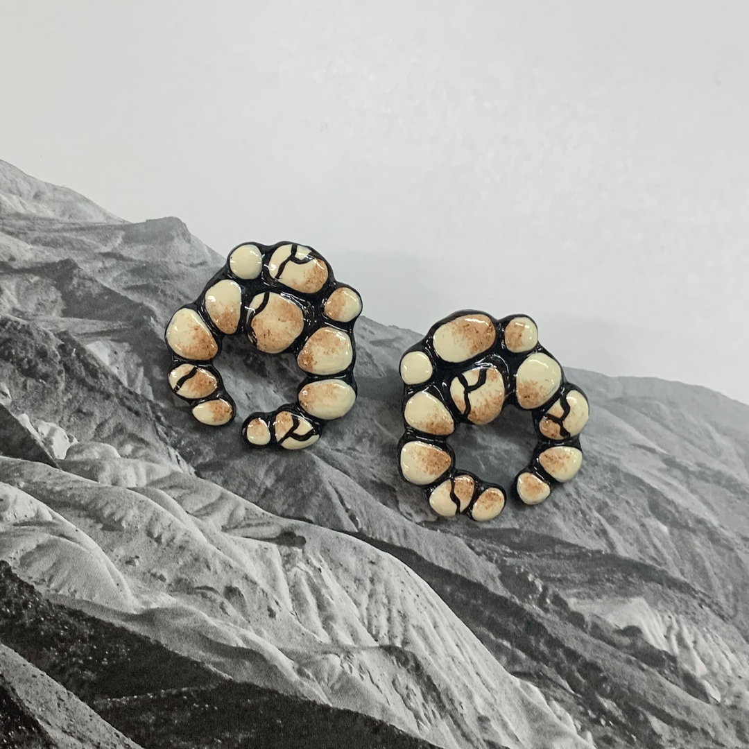 Baby Squash Clay Post Back Earrings in Ivory - Giddy Up Glamour Boutique