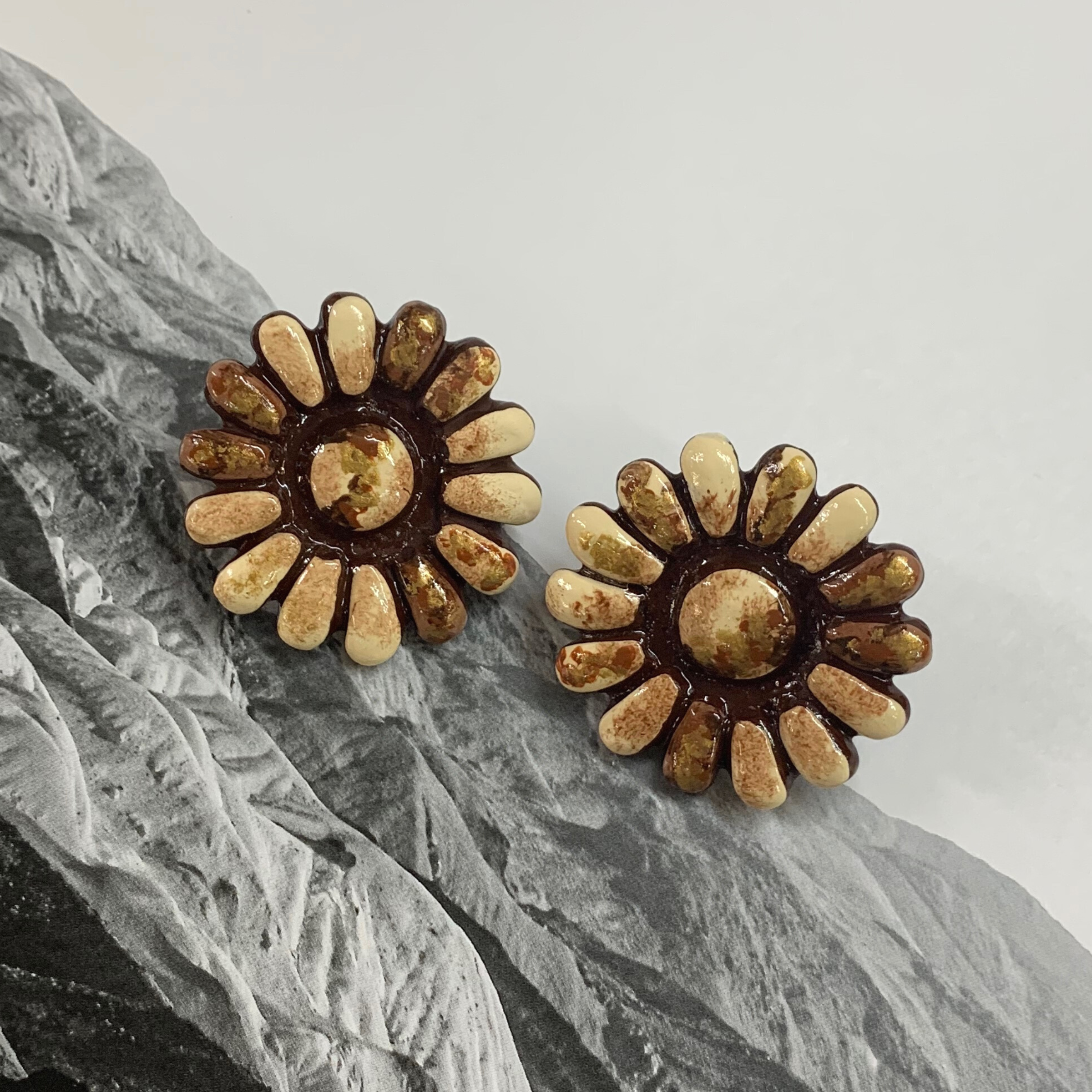 Jericho Clay Post Back Earrings in Brindle - Giddy Up Glamour Boutique