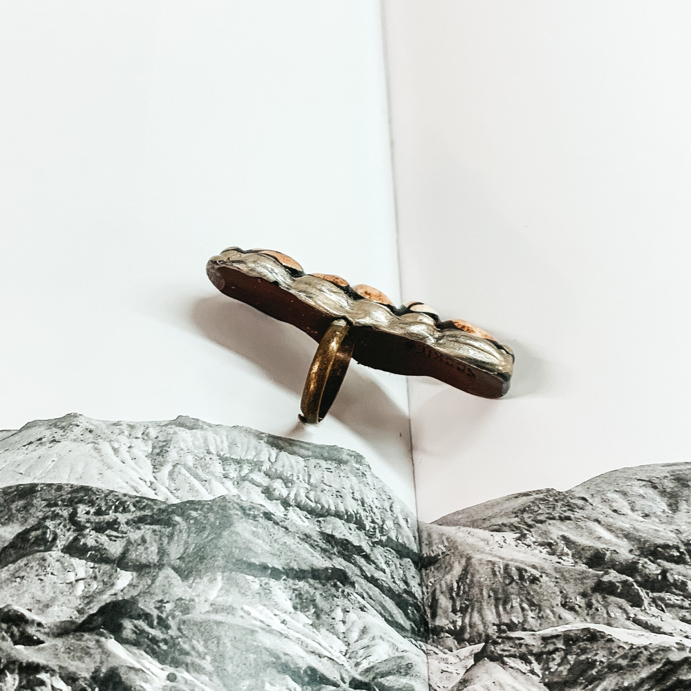 Boho Stacked Clay Adjustable Ring in Ivory - Giddy Up Glamour Boutique