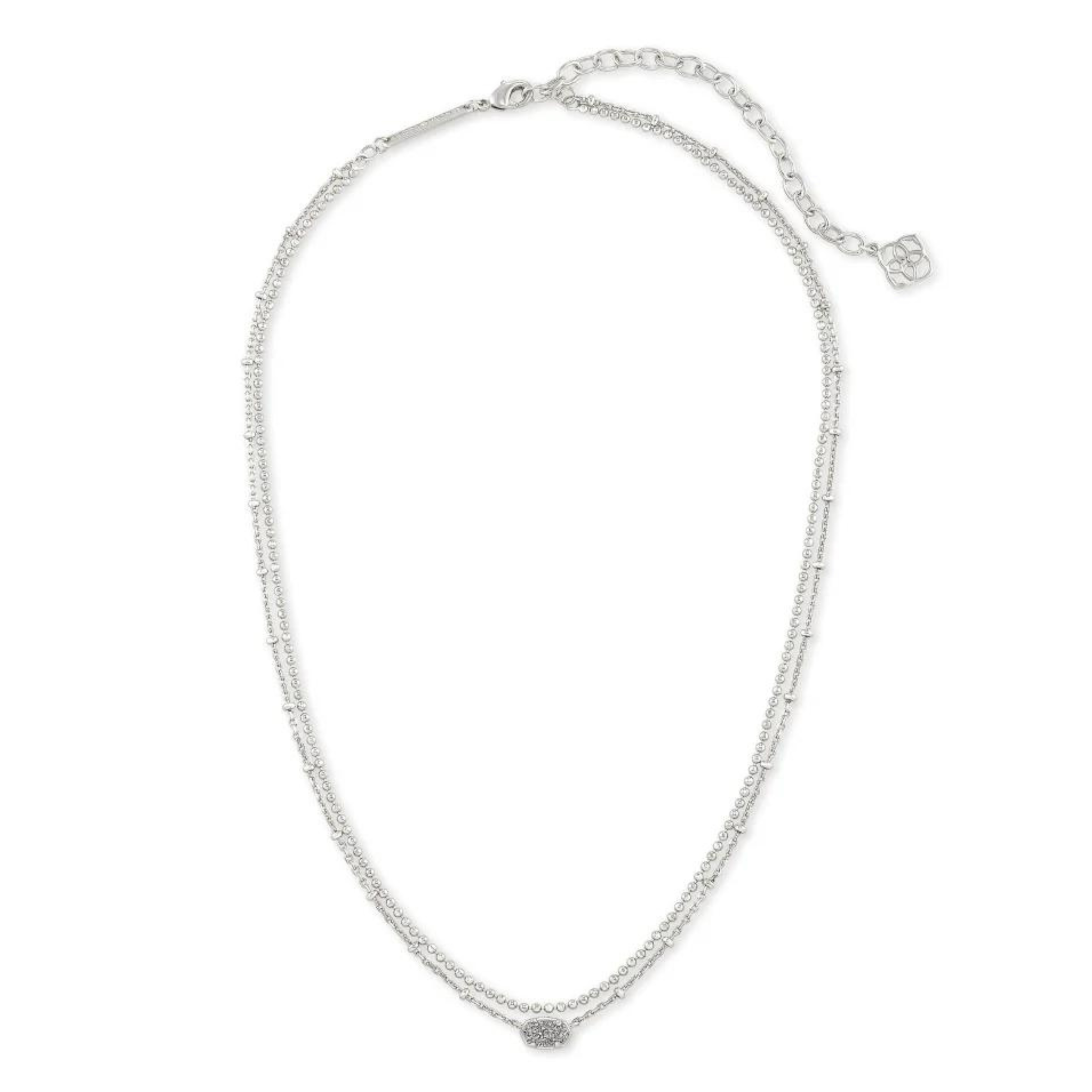 Kendra Scott | Emilie Silver Multi Strand Necklace in Platinum Drusy - Giddy Up Glamour Boutique