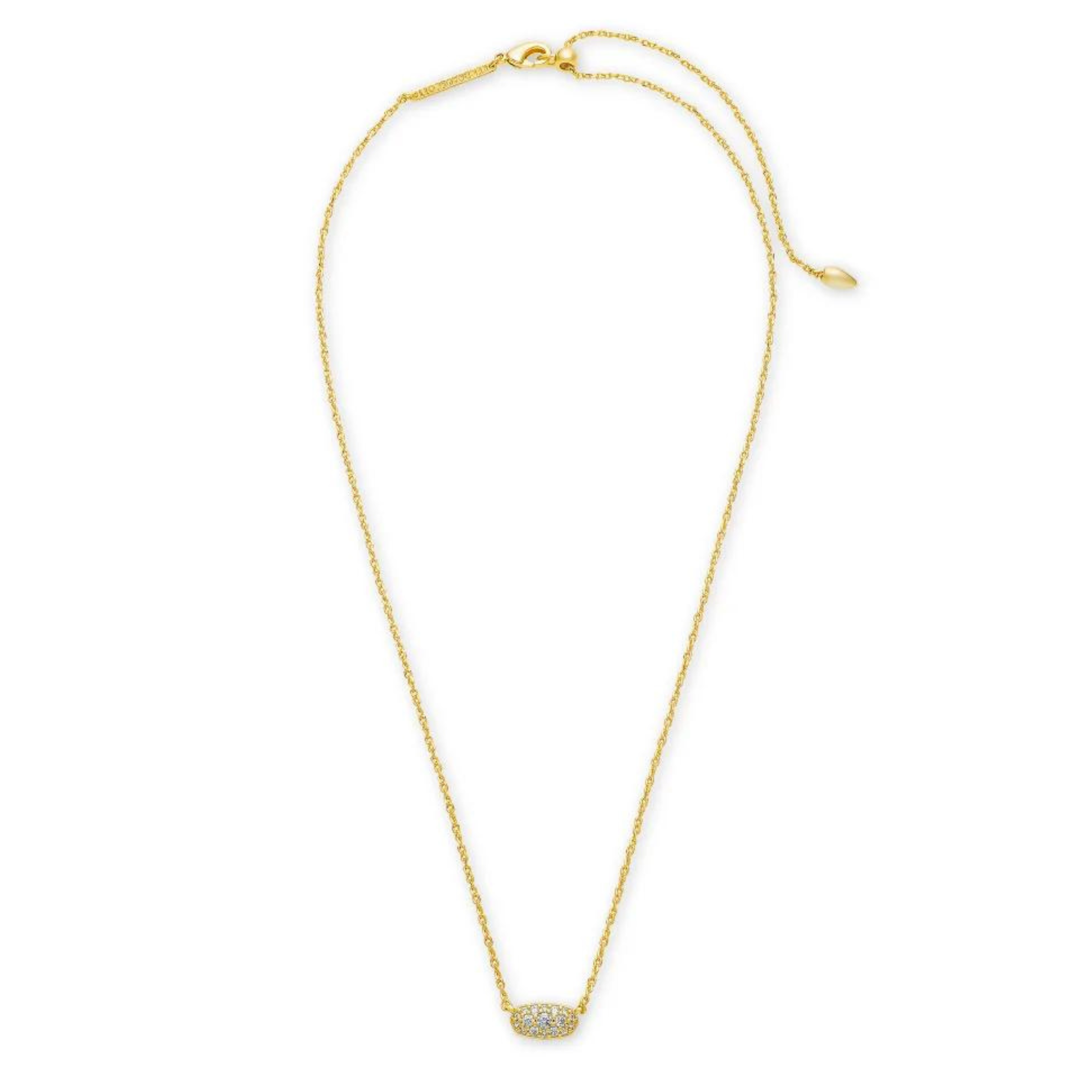 Kendra Scott | Grayson Gold Pendant Necklace in White Crystal - Giddy Up Glamour Boutique