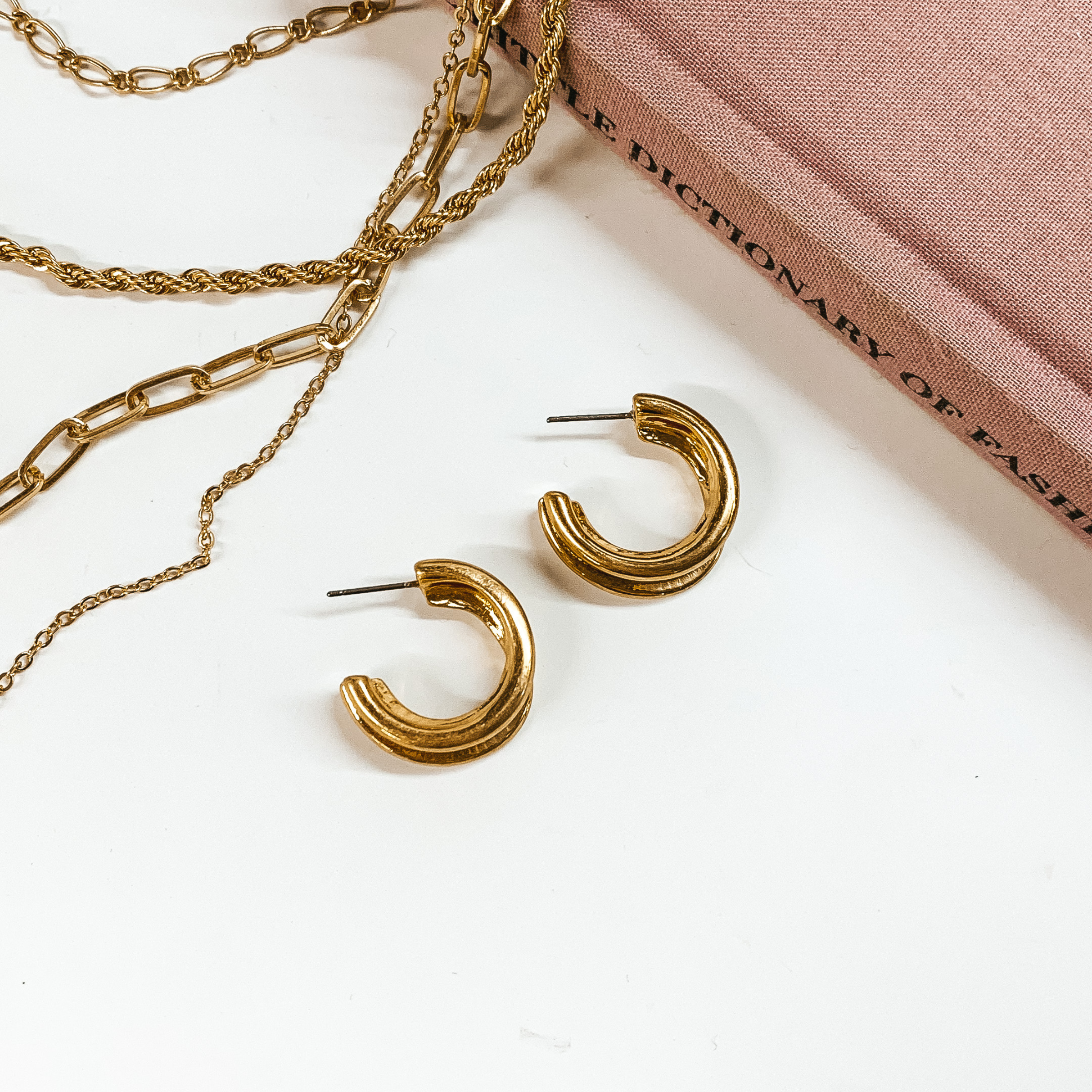 Layered Hoop Earrings in Gold Tone - Giddy Up Glamour Boutique