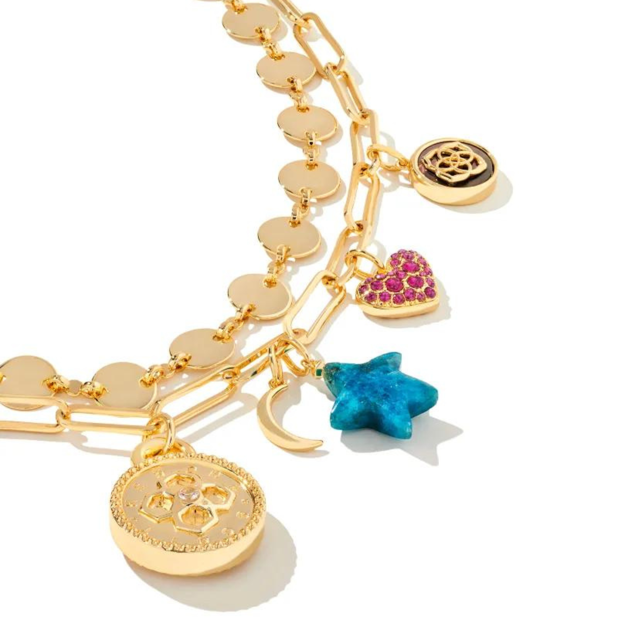 Kendra Scott | Frankie Convertible Gold Crystal Charm Necklace in Multi - Giddy Up Glamour Boutique