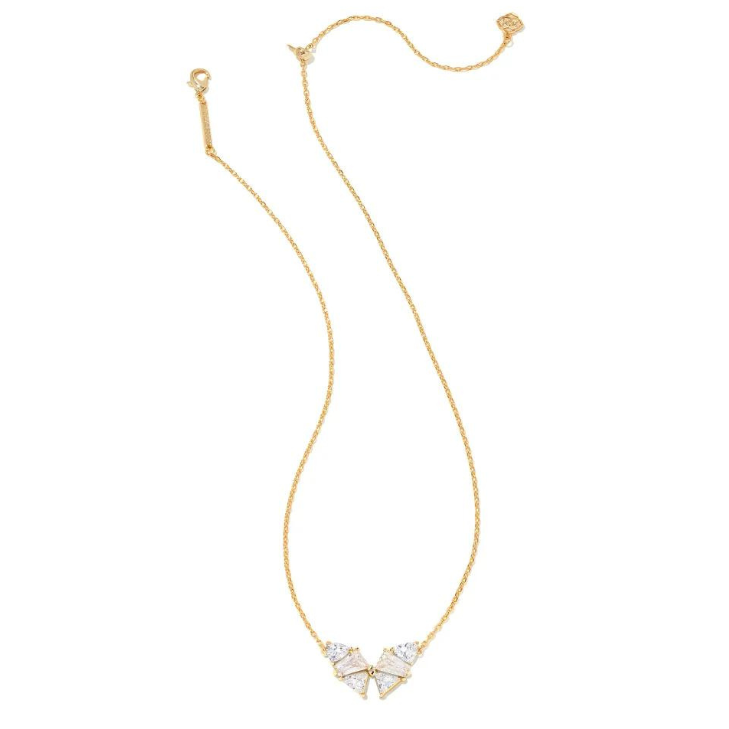 Kendra Scott | Blair Gold Butterfly Pendant Necklace in White Crystal - Giddy Up Glamour Boutique