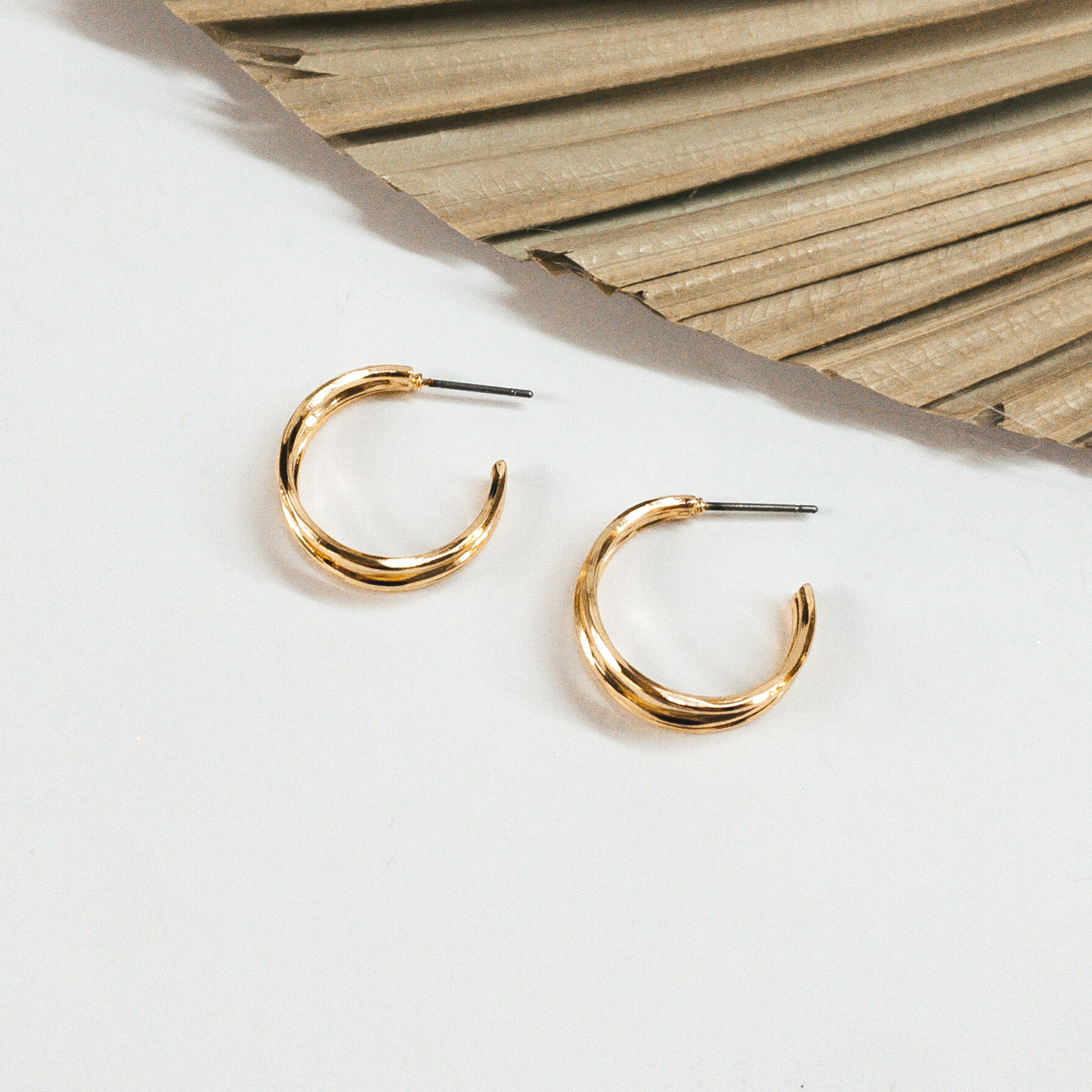 Good Karma Triple Hoop Earrings in Gold Tone - Giddy Up Glamour Boutique