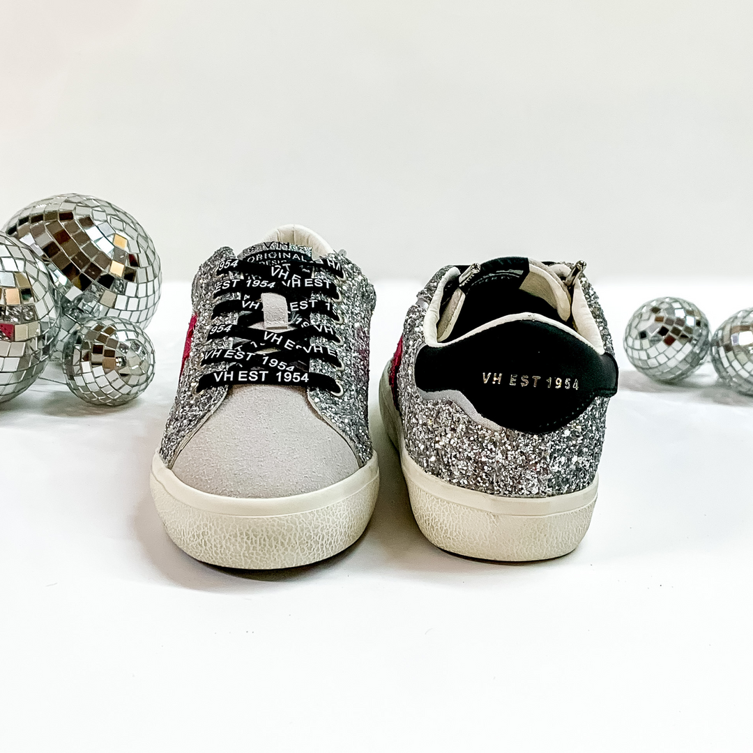 Vintage Havana | Annsley Glitter Sneakers with Pink Star in Multi - Giddy Up Glamour Boutique