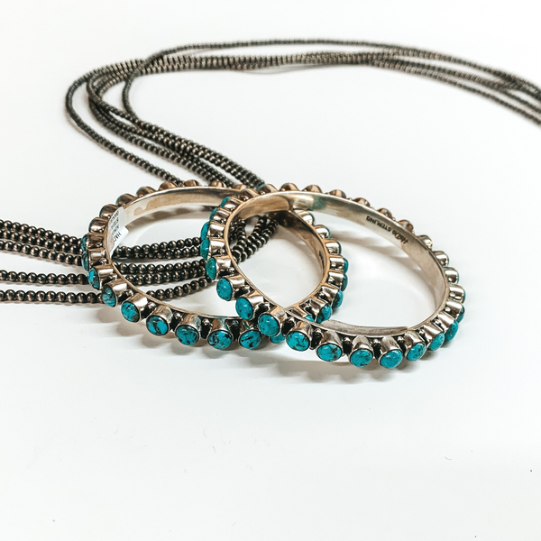 アクセサリー NAVAJO Silver Turquoise Edge Bangle アクセサリー NAVAJO Silver Turquoise Edge Bangle アクセサリー