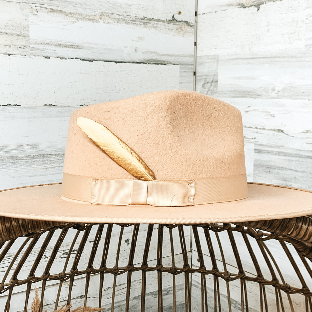 Small Gold Tone Feather - Giddy Up Glamour Boutique