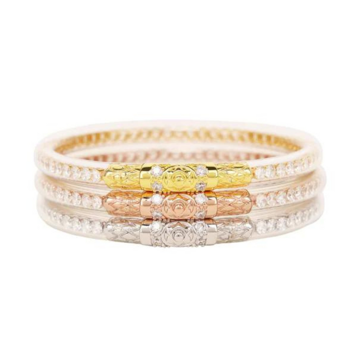 BuDhaGirl | Set of Three | Three Queens All Weather Bangles in Clear Crystal - Giddy Up Glamour Boutique