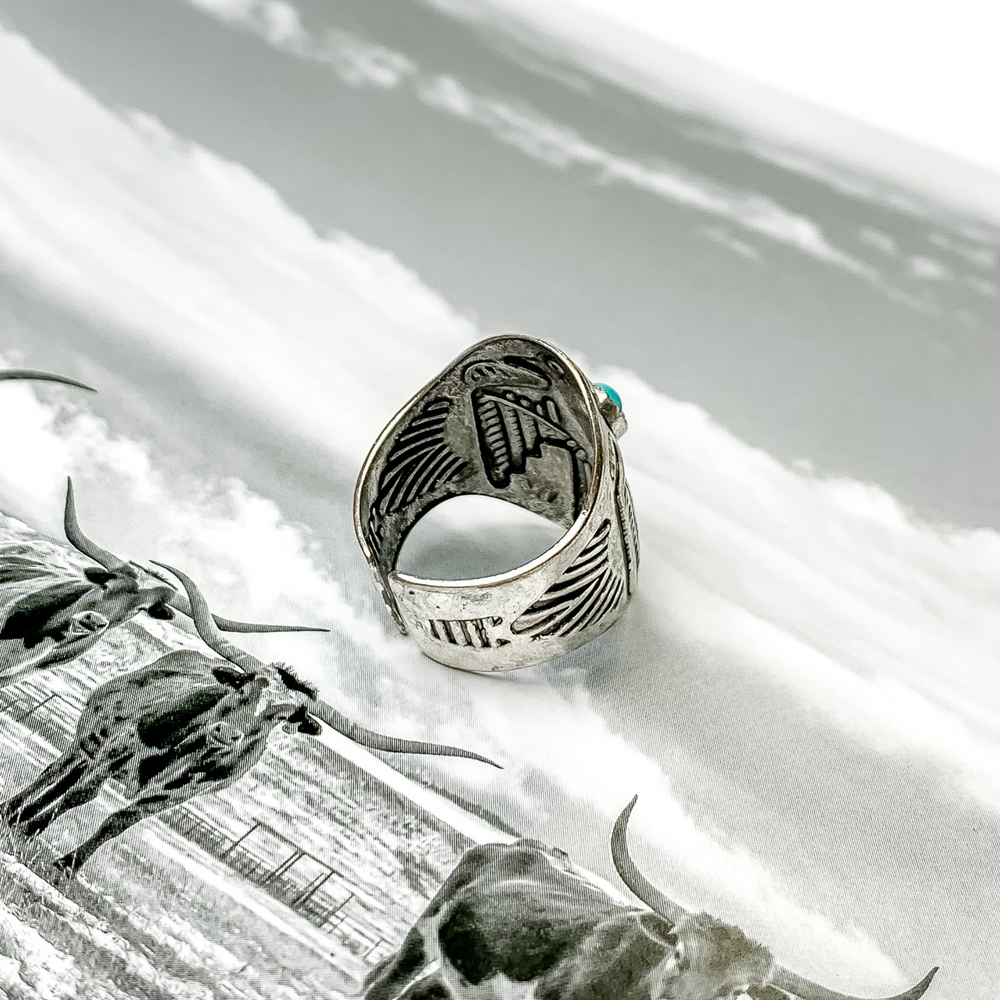 Silver Tone Thunderbird Cuff Ring - Giddy Up Glamour Boutique