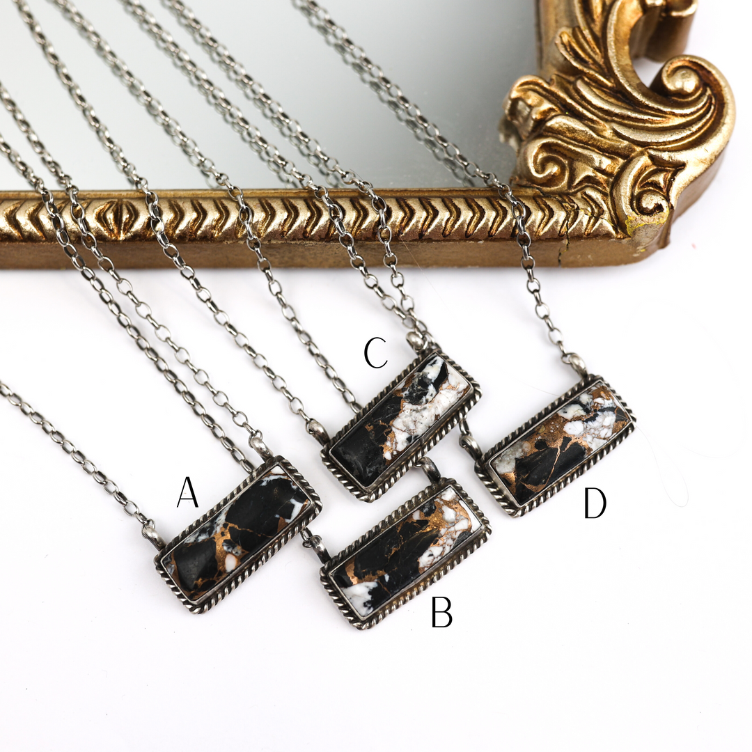 Augustine Largo | Navajo Handmade Sterling Silver Chain Necklace with White Buffalo Bar - Giddy Up Glamour Boutique