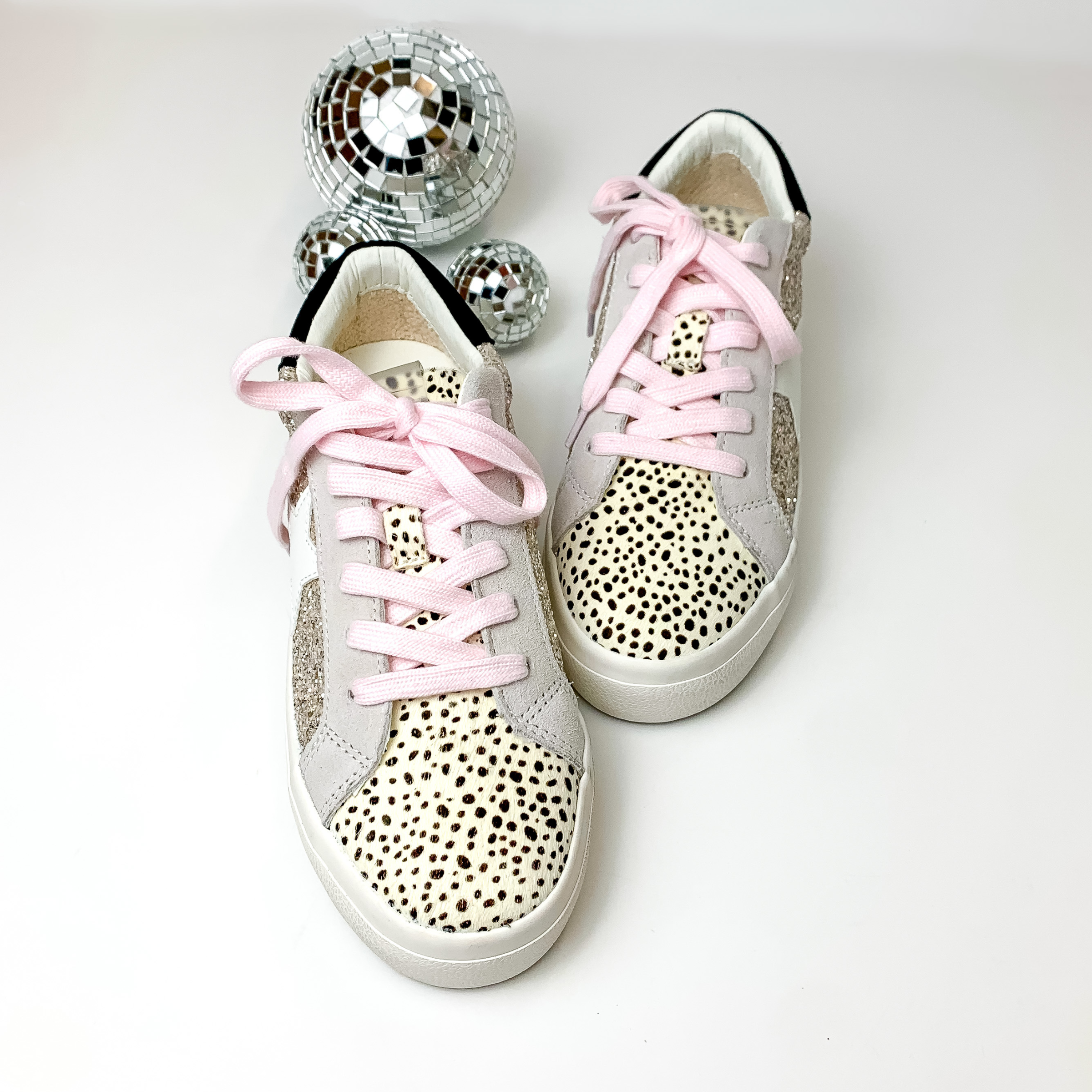 Vintage Havana | Hailey Sneakers in Washed Glitter and Cheetah Print - Giddy Up Glamour Boutique