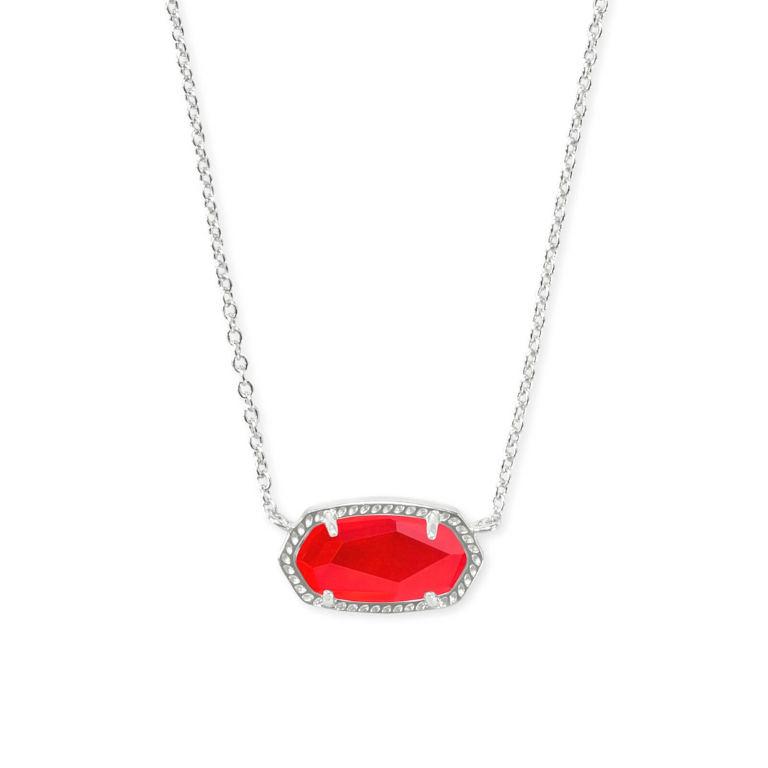 Kendra Scott | Elisa Silver Pendant Necklace in Red Illusion - Giddy Up Glamour Boutique