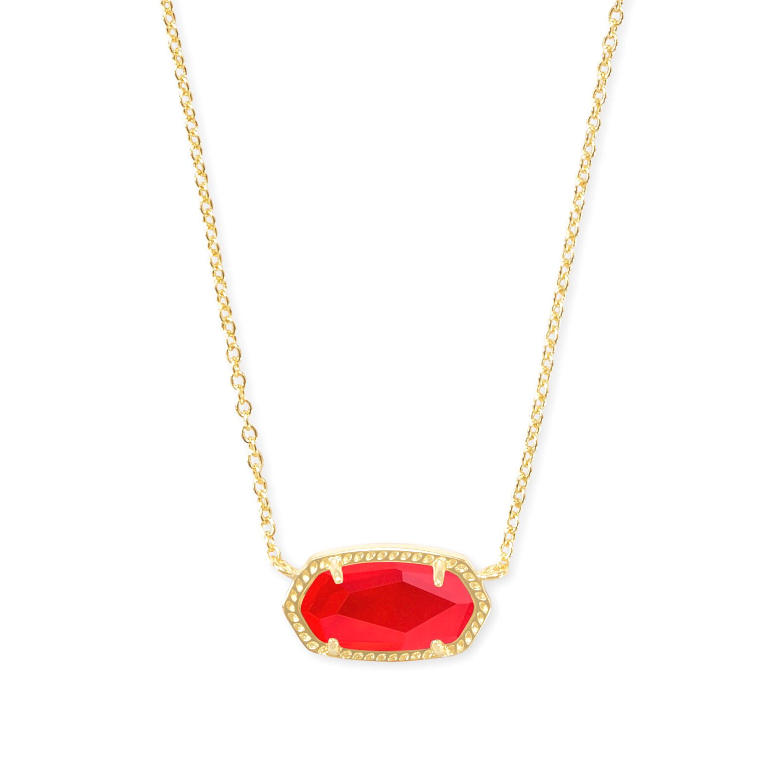 Kendra Scott | Elisa Gold Pendant Necklace in Red Illusion - Giddy Up Glamour Boutique