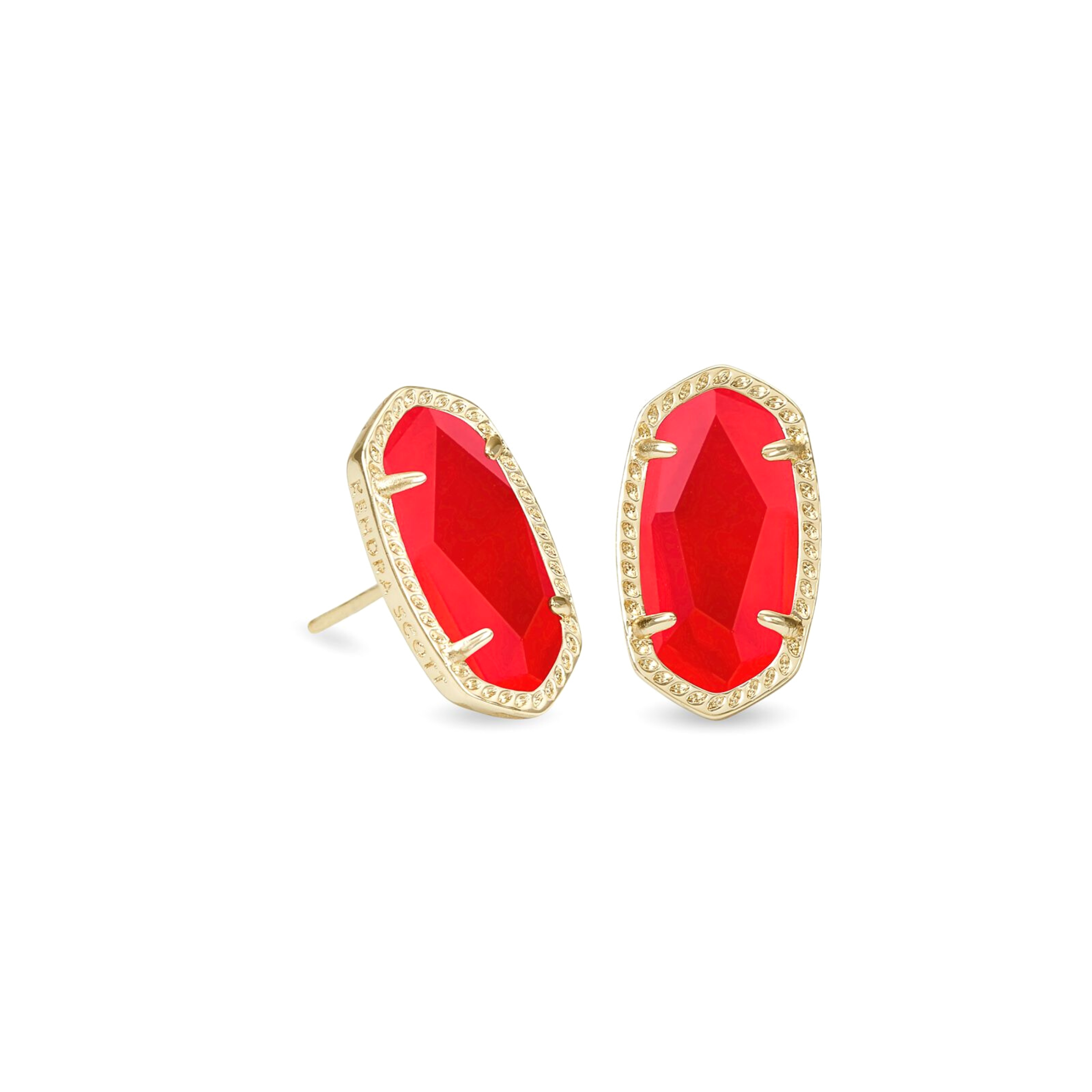 Kendra Scott | Ellie Gold Stud Earrings in Red Illusion