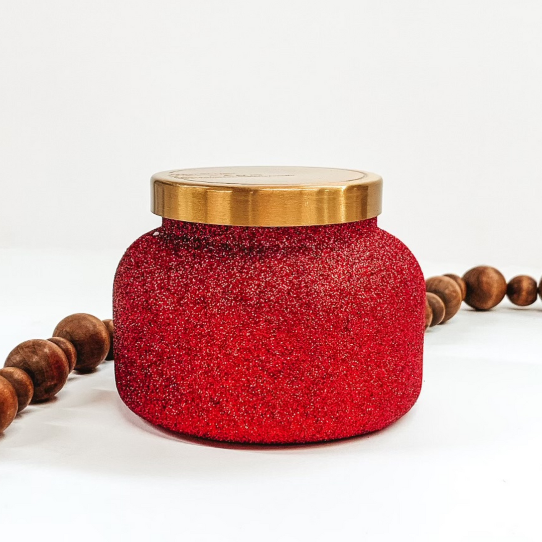 Capri Blue | 19 oz. Jar Candle in Red Glitter | Volcano - Giddy Up Glamour Boutique