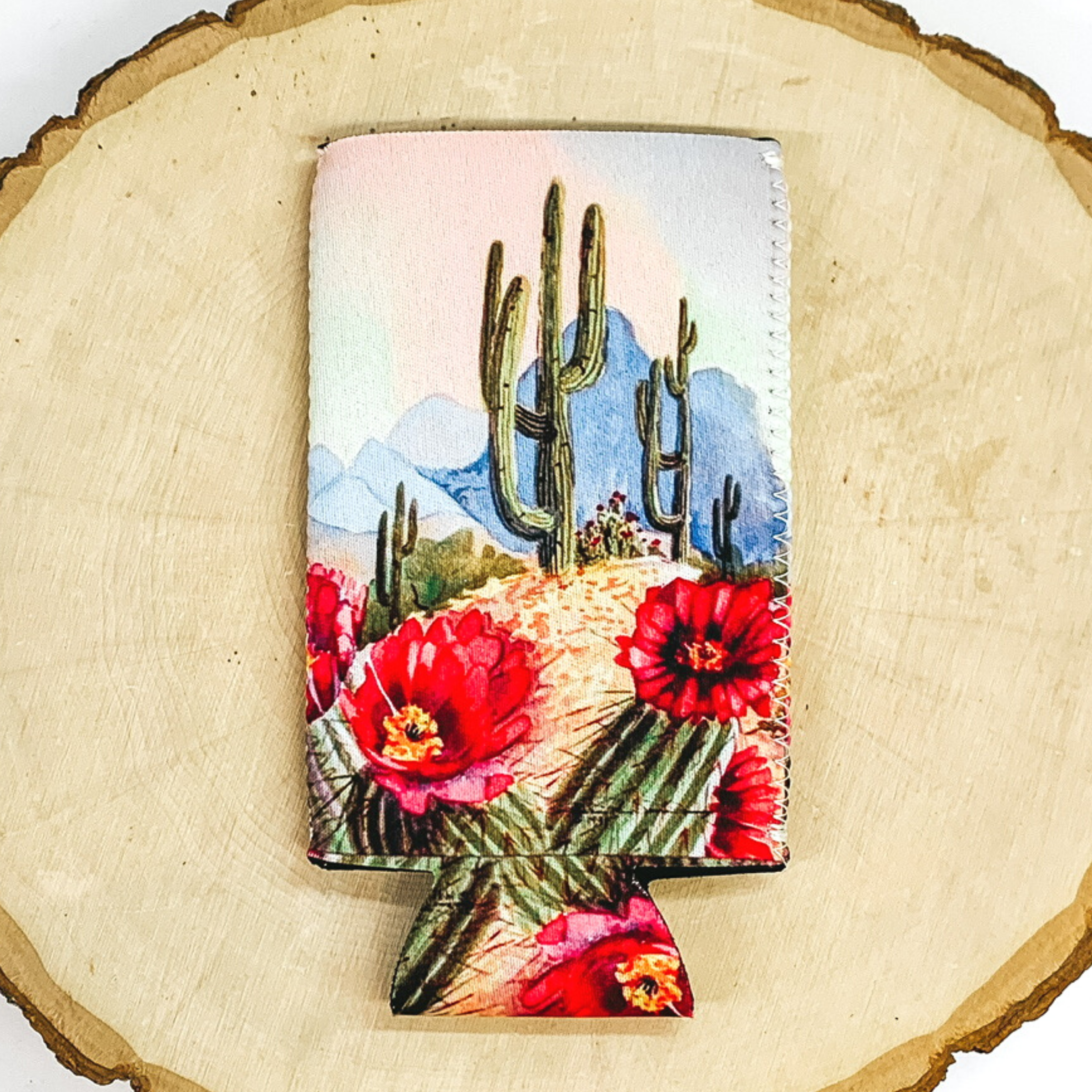 Cactus Landscape Slim Can Koozie - Giddy Up Glamour Boutique