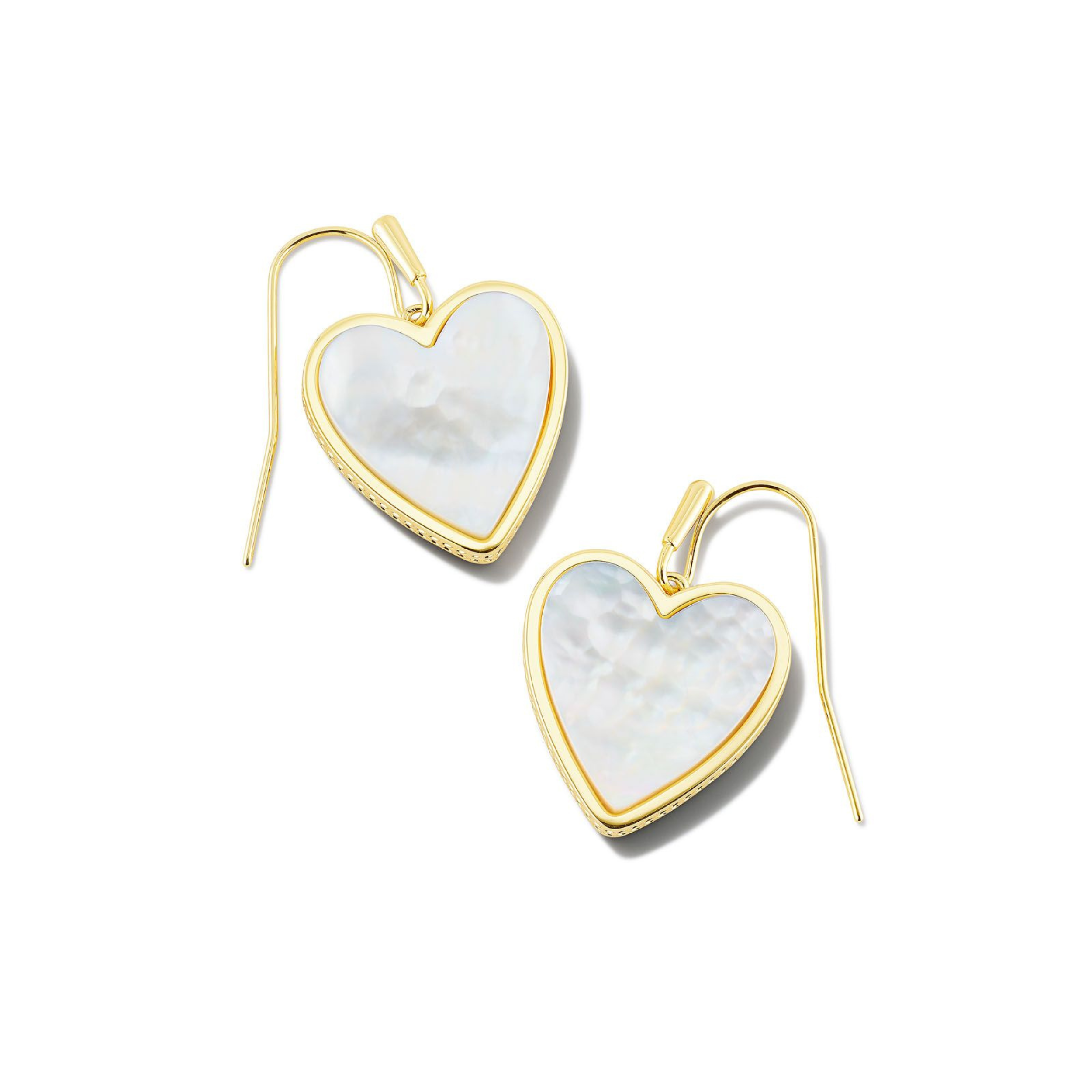 Kendra Scott | Heart Gold Drop Earrings in Ivory Mother-of-Pearl - Giddy Up Glamour Boutique