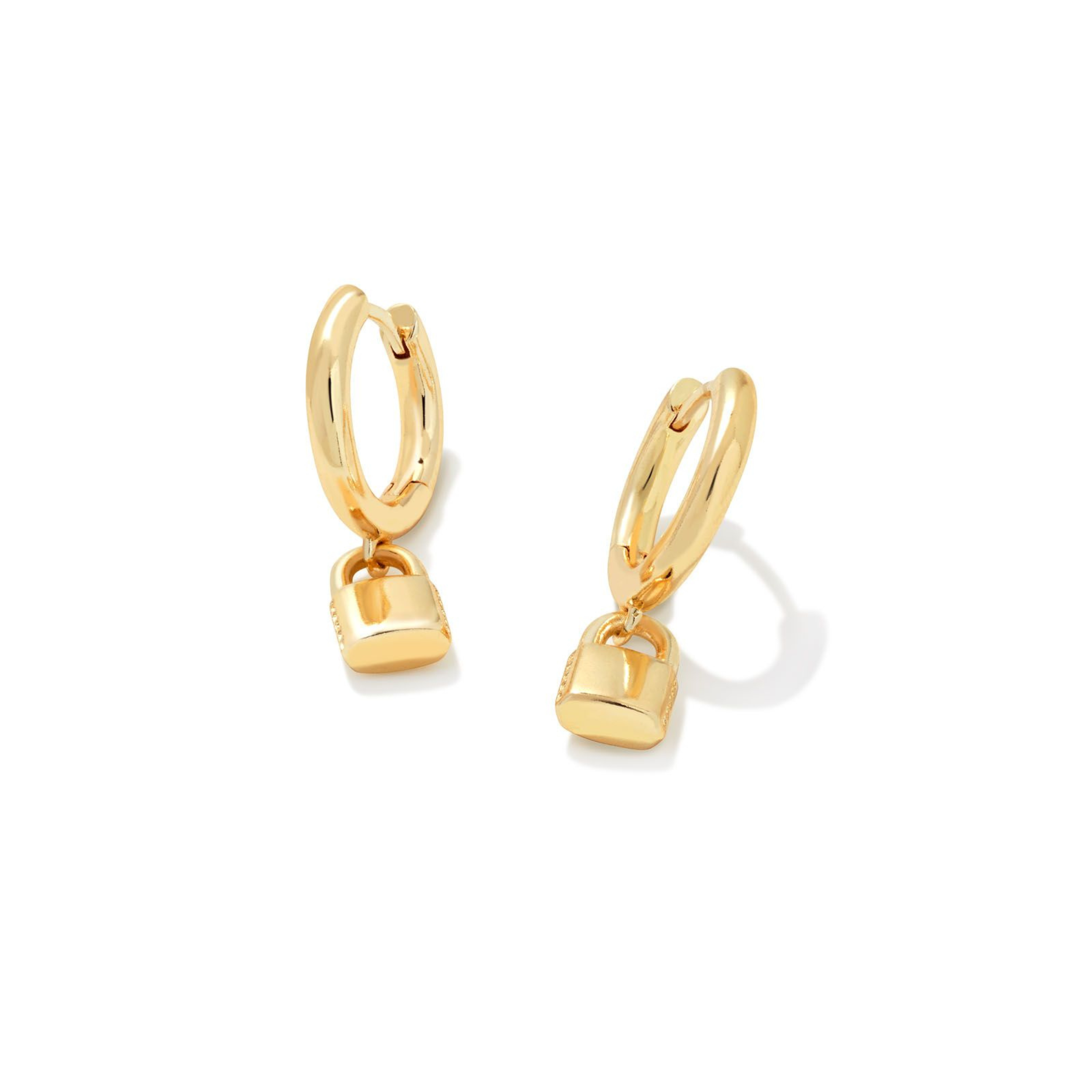 Kendra Scott | Jess Lock Huggie Earrings in Gold - Giddy Up Glamour Boutique