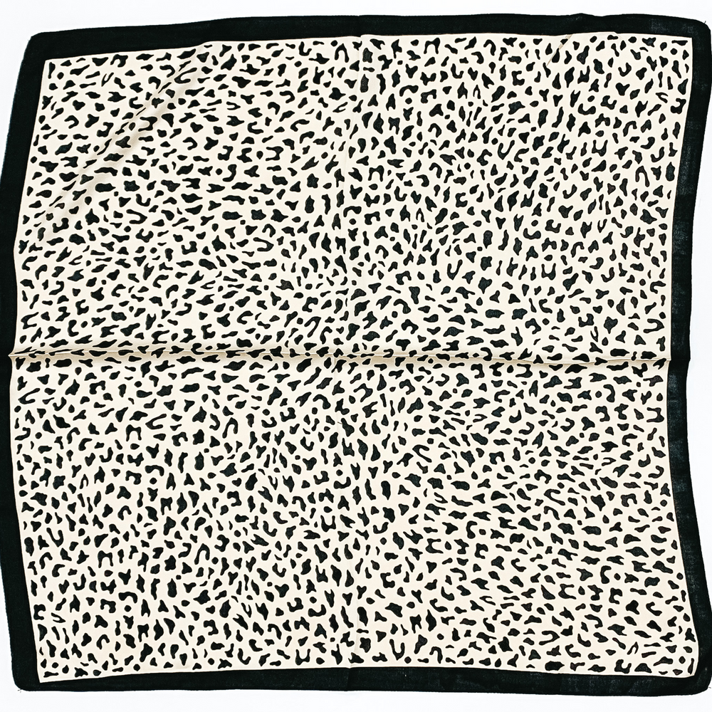 Cheetah Print Scarf in Ivory and Black - Giddy Up Glamour Boutique