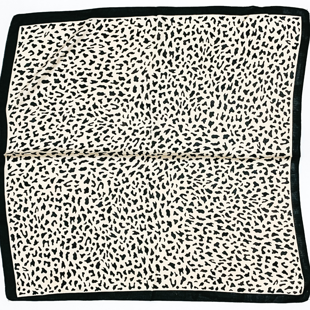 Cheetah Print Scarf in Ivory and Black - Giddy Up Glamour Boutique