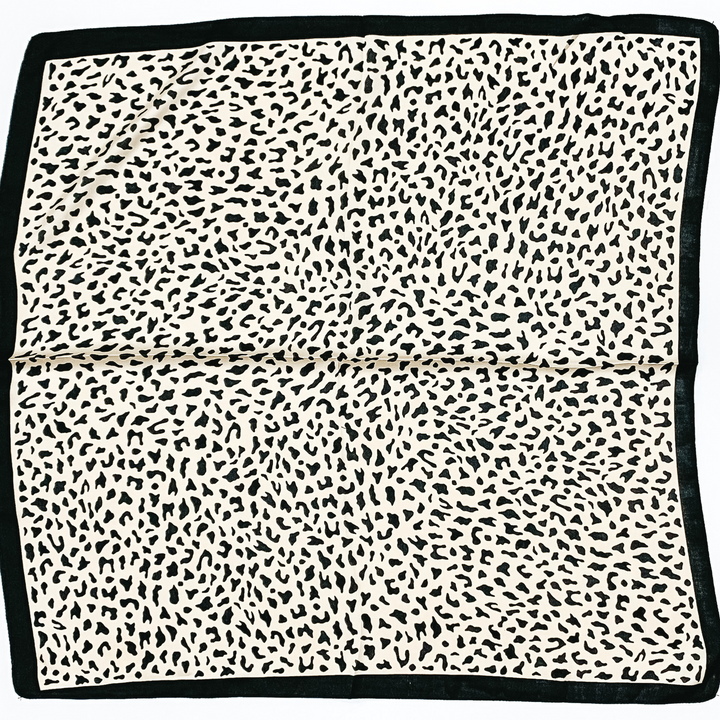 Cheetah Print Scarf in Ivory and Black - Giddy Up Glamour Boutique