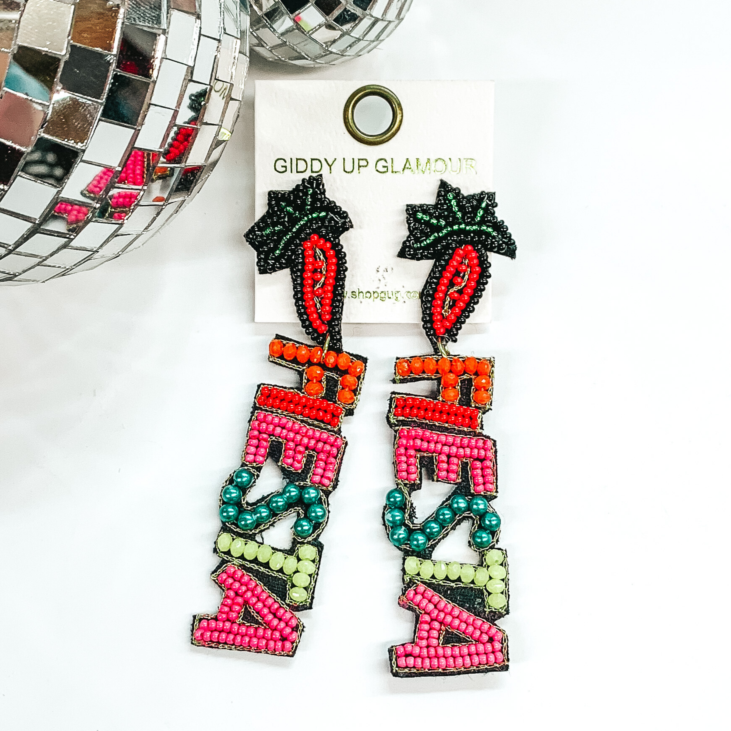 Fiesta Seed Beaded Earrings in Multicolored - Giddy Up Glamour Boutique