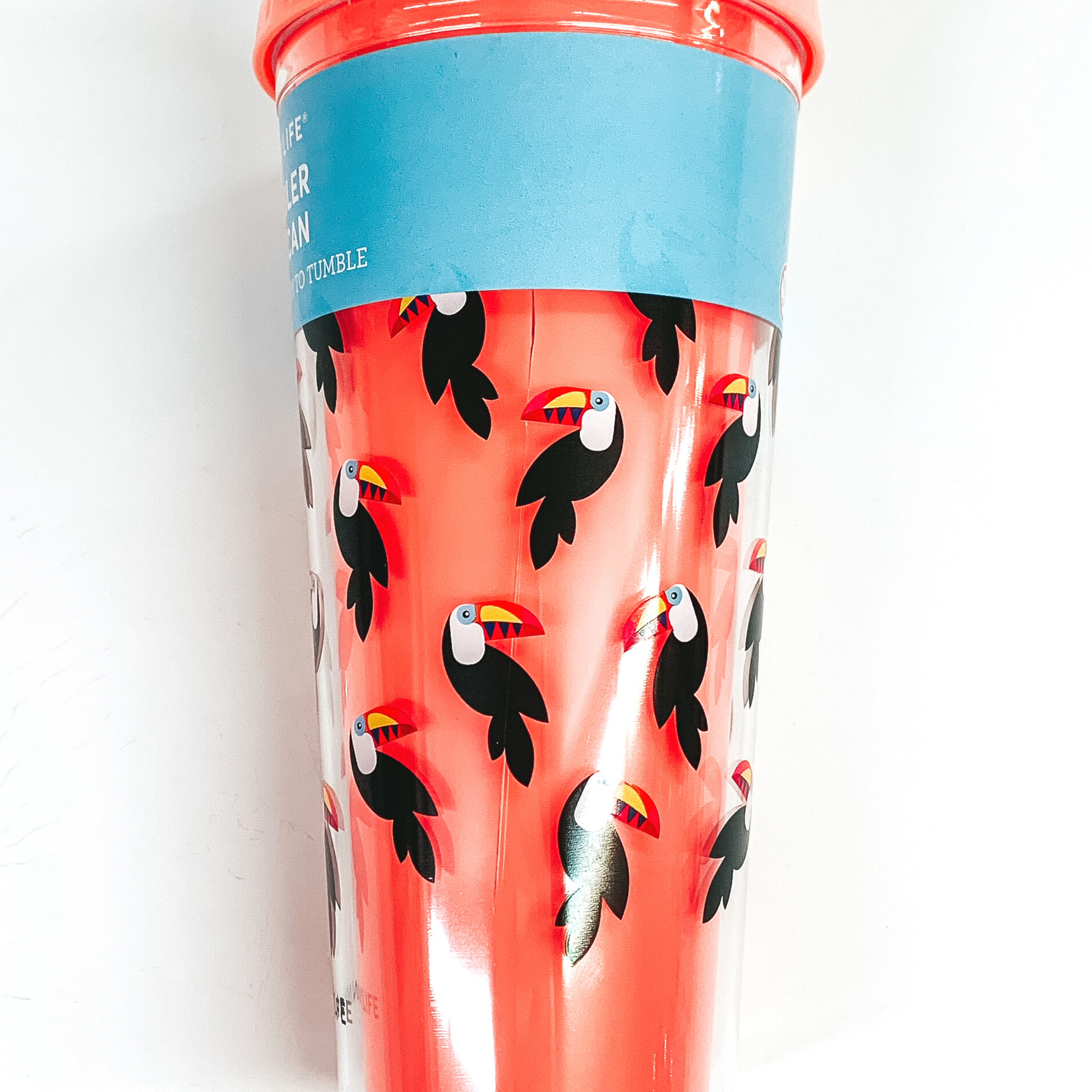 DAMAGED | Toucan Tumbler in Coral - Giddy Up Glamour Boutique