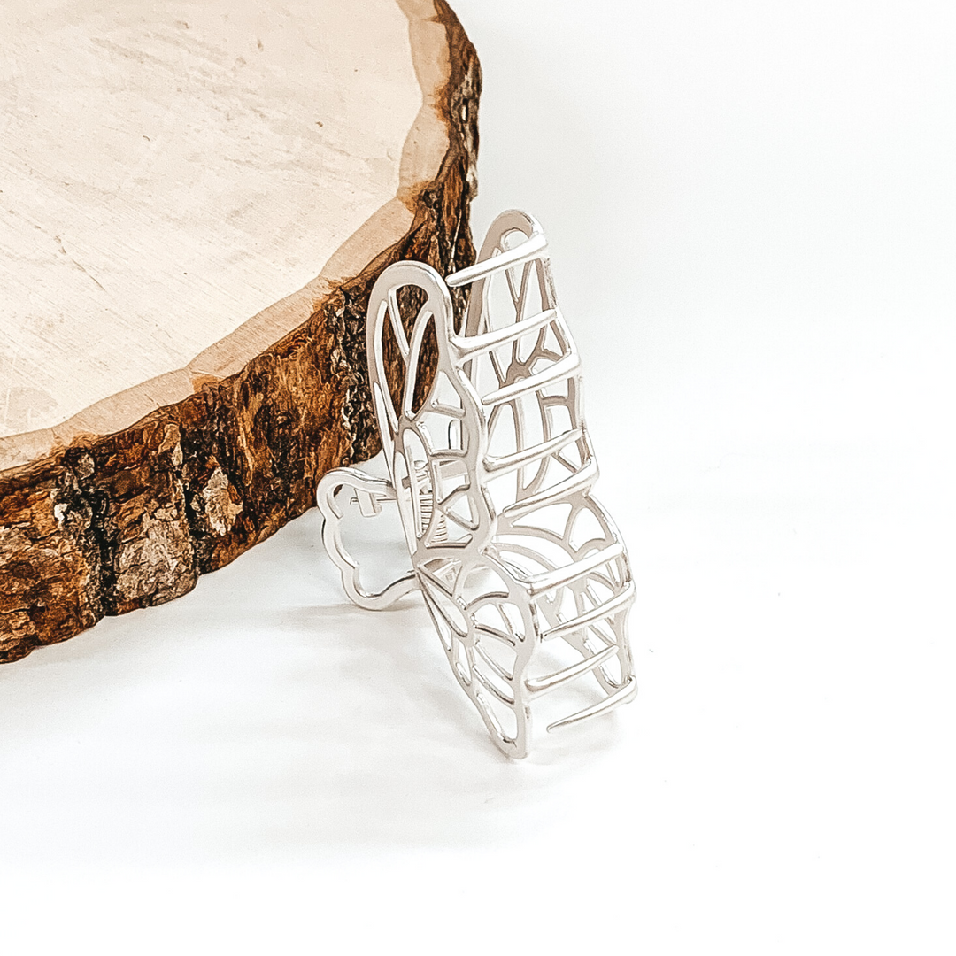 Butterfly Shaped Metal Clip in Matte Silver - Giddy Up Glamour Boutique