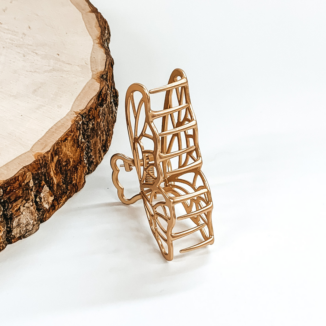 Butterfly Shaped Metal Clip in Matte Gold - Giddy Up Glamour Boutique