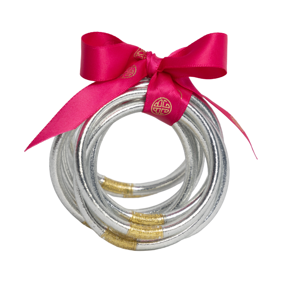 BuDhaGirl | Set of Nine | All Weather Bangles in Silver - Giddy Up Glamour Boutique