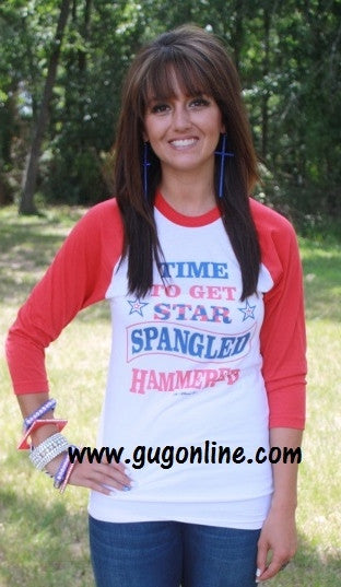 Last Chance Size XS | Star Spangled Hammered Baseball Tee - Giddy Up Glamour Boutique