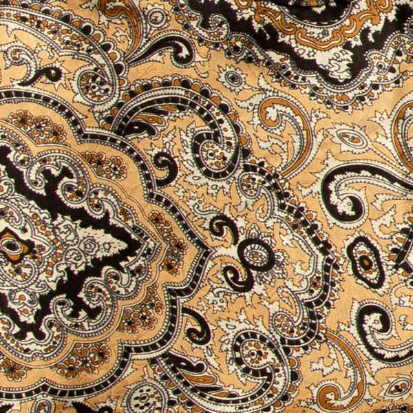 Paisley Wild Rag in Tan and Black - Giddy Up Glamour Boutique