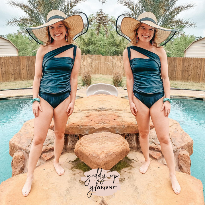 Keep Splashing One Shoulder Strappy Tankini Top in Black - Giddy Up Glamour Boutique
