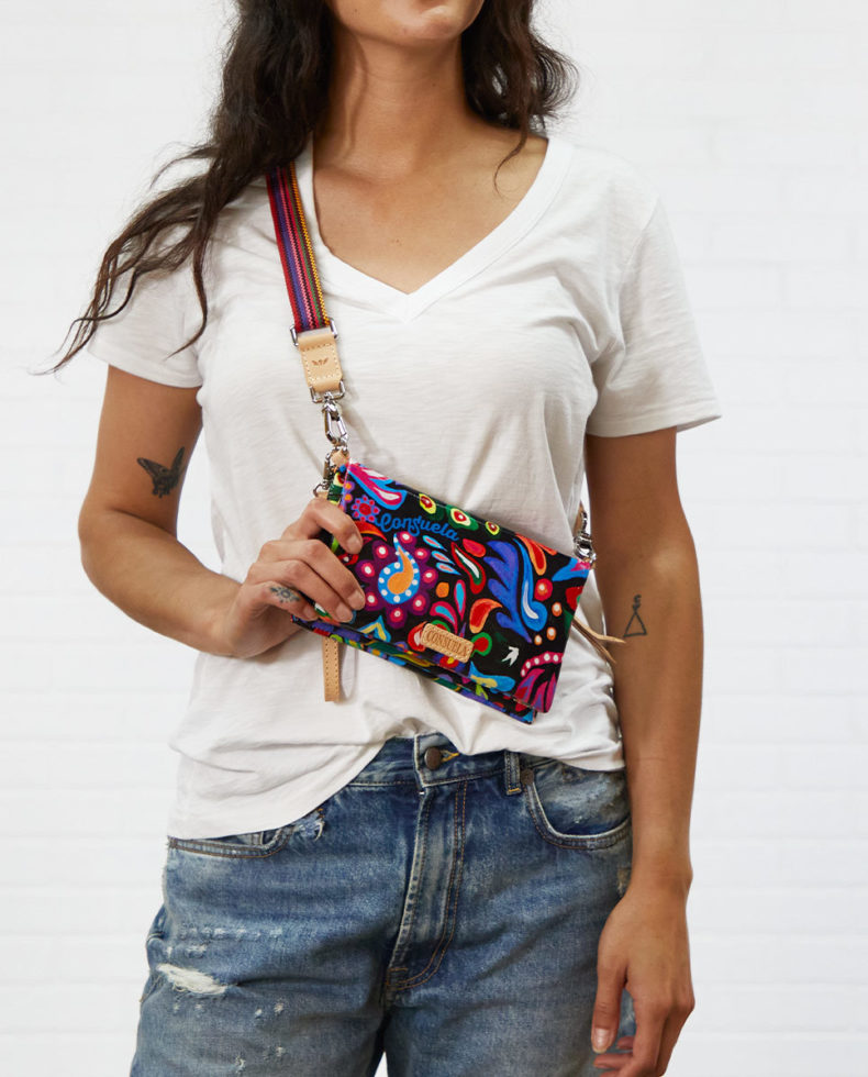 Consuela | Sophie Black Swirly Uptown Crossbody Bag