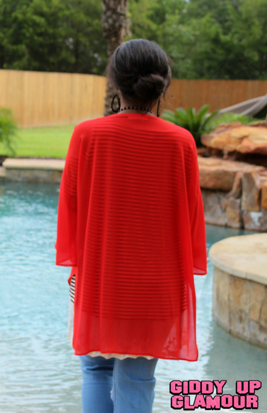 Red Sheer Kimonos | Kimono Plus Size Sheer Red