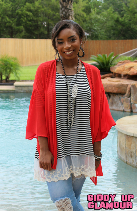 Red Sheer Kimonos | Kimono Plus Size Sheer Red