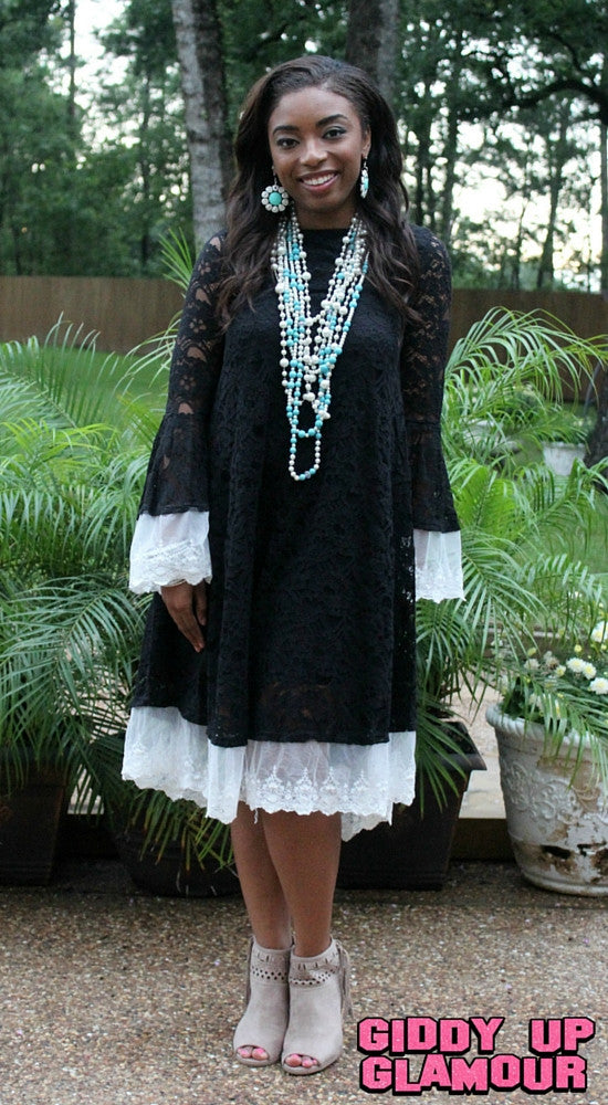 Last Chance Size S & M | For The Occassion Lace Dress in Black - Giddy Up Glamour Boutique