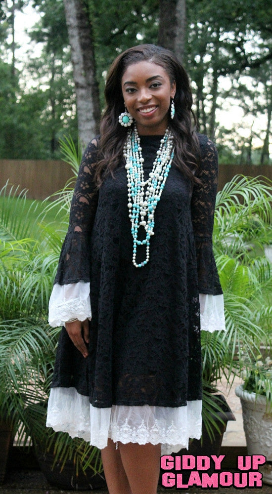 Last Chance Size S & M | For The Occassion Lace Dress in Black - Giddy Up Glamour Boutique