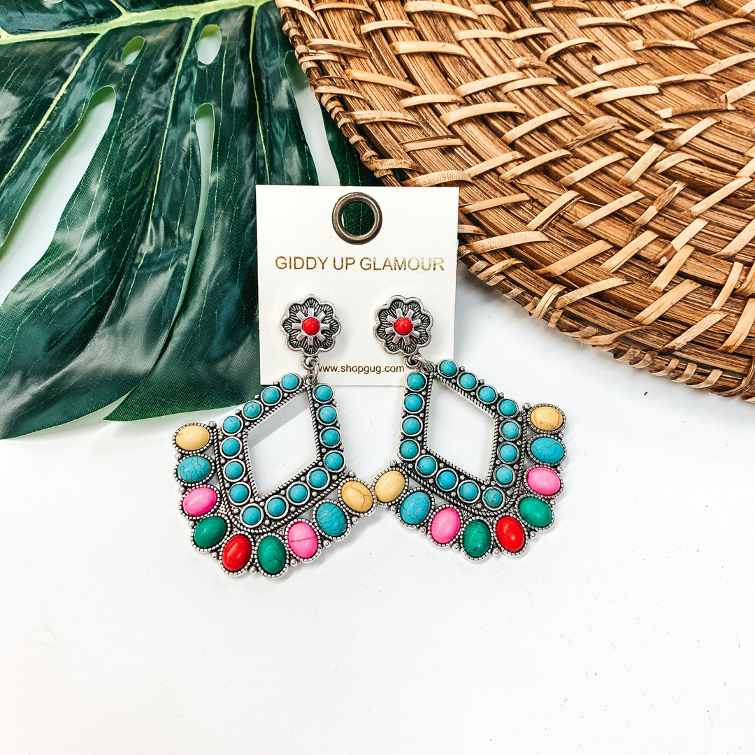 Western Chandelier Earrings in Multi - Giddy Up Glamour Boutique