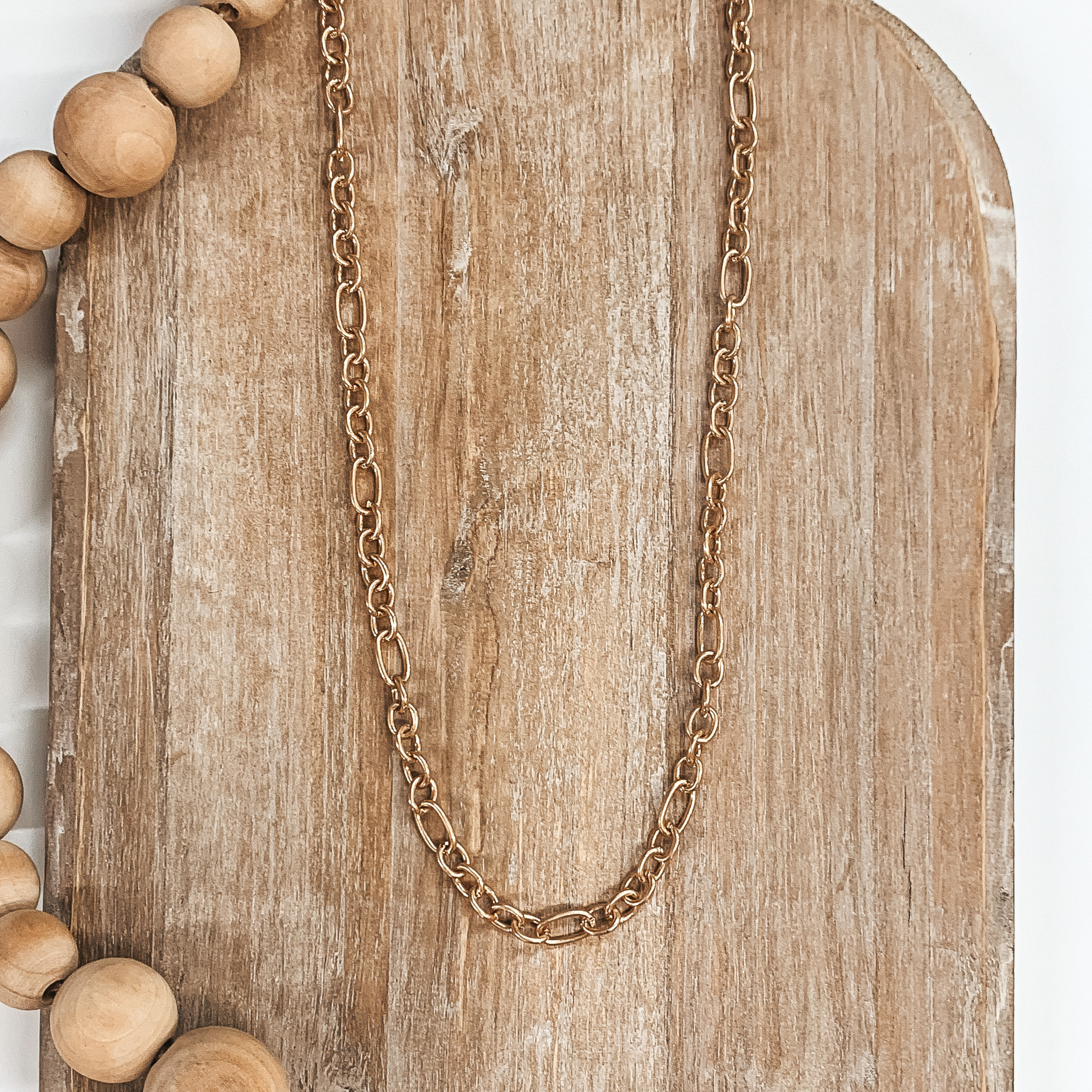 Minimalist Chain Link Necklace in Matte Gold - Giddy Up Glamour Boutique