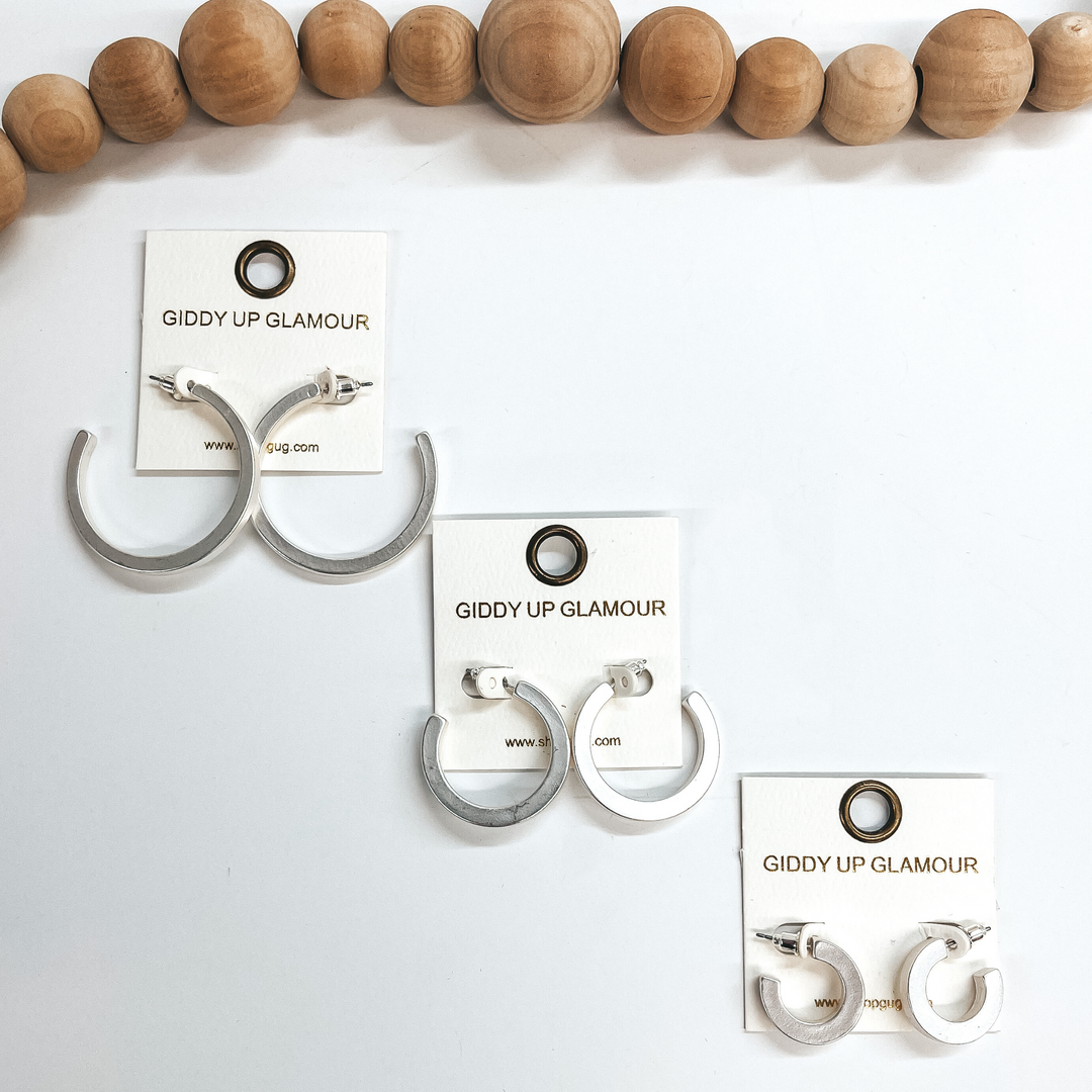 Almost Ready 1/4 Inch Hoops in Matte Silver - Giddy Up Glamour Boutique