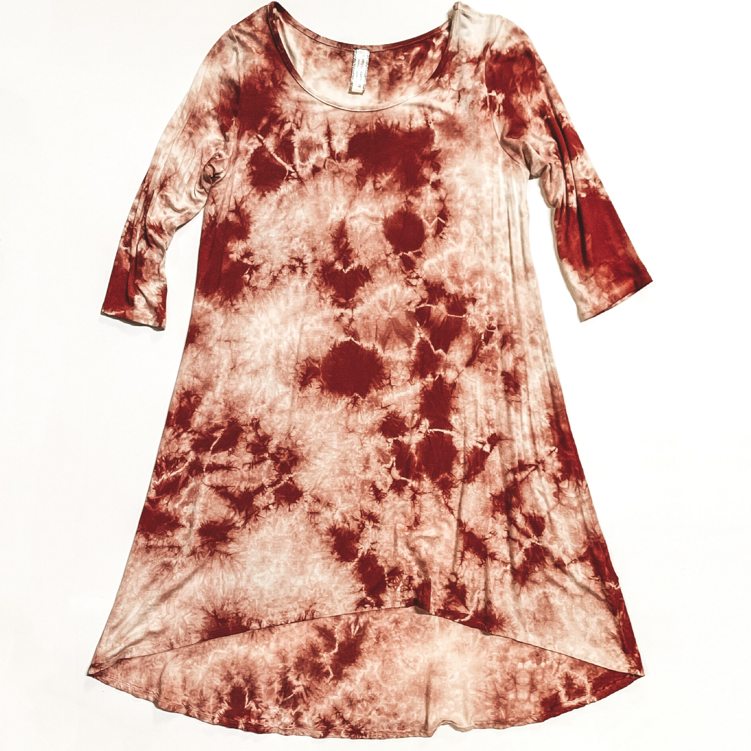 Last Chance Size Small | Tie Dye Dress in Maroon | ONLY 1 LEFT! - Giddy Up Glamour Boutique