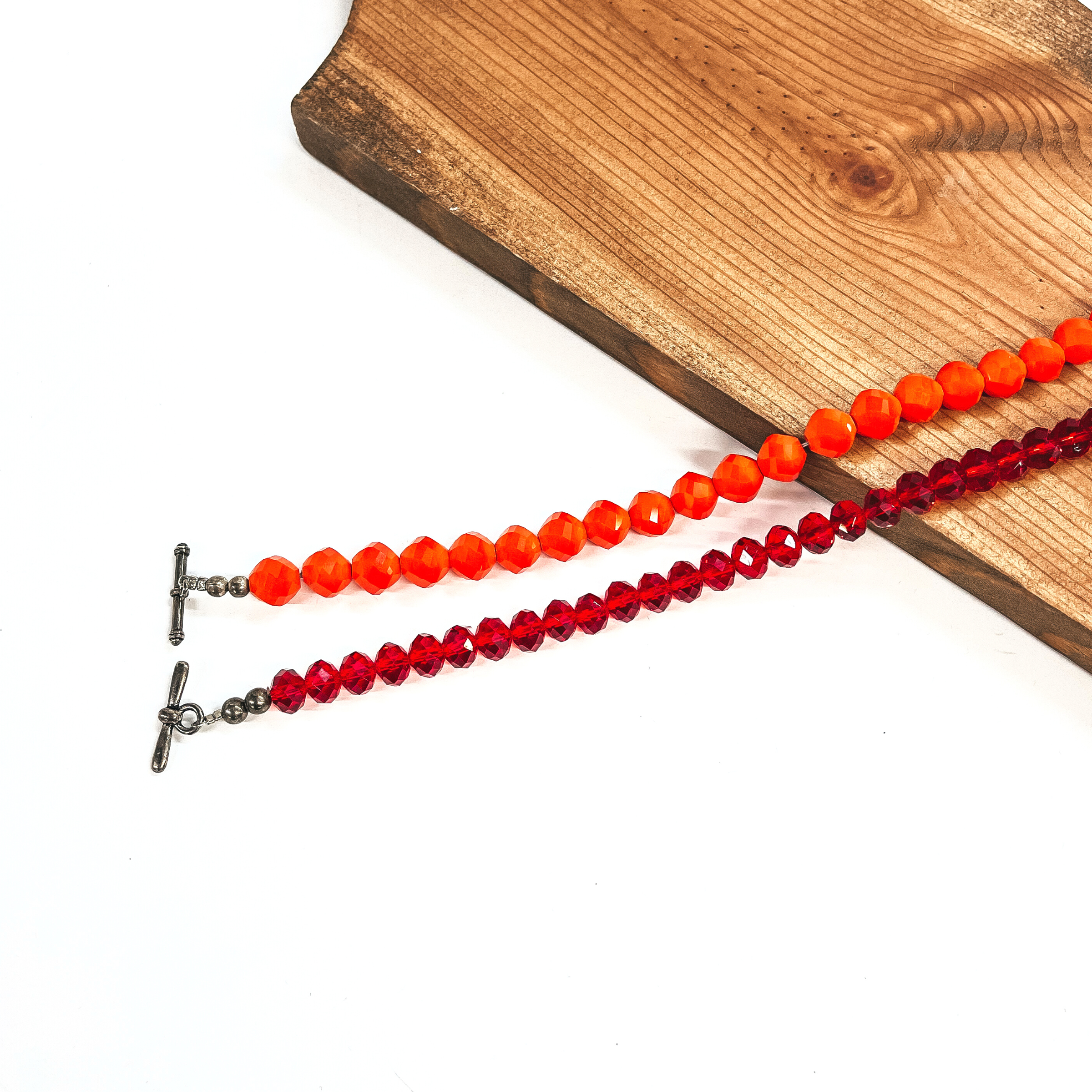 Fun Crystal Necklaces Handstrung at GUG in Orange and Red | ONLY 1 LEFT! - Giddy Up Glamour Boutique