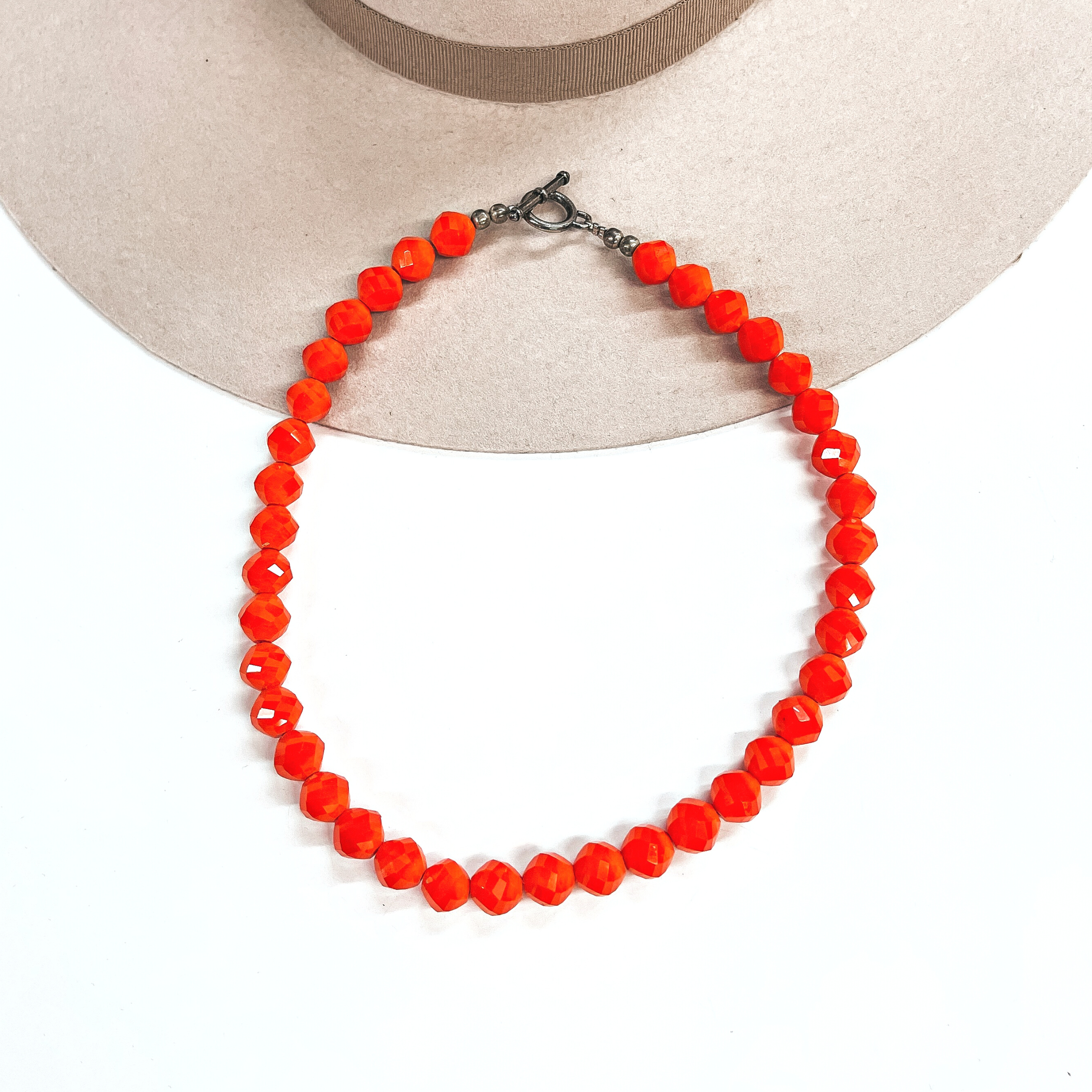 Fun Crystal Necklaces Handstrung at GUG in Orange and Red | ONLY 1 LEFT! - Giddy Up Glamour Boutique