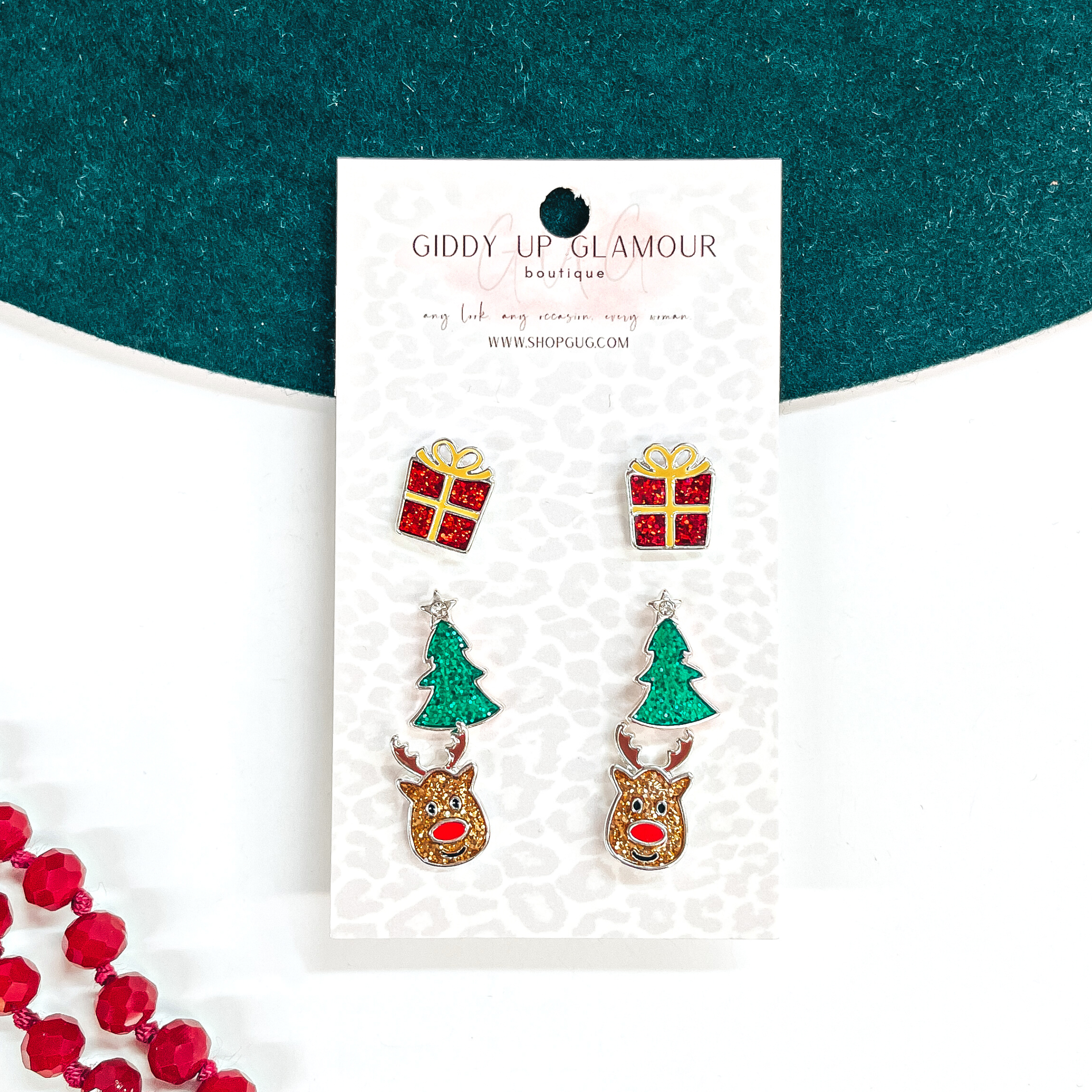 Reindeer Earring Stud Set - Giddy Up Glamour Boutique