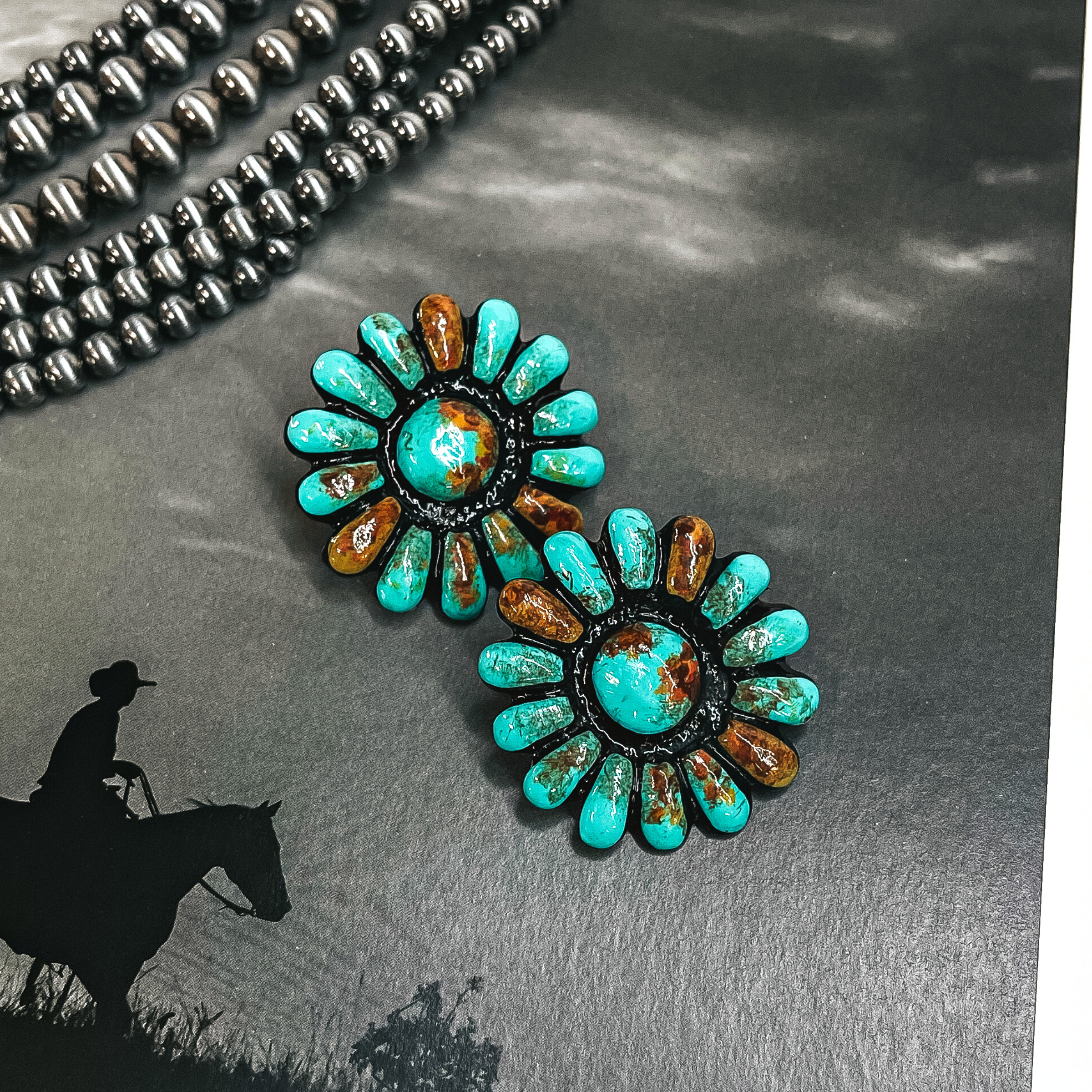 Jericho Clay Post Back Earrings in Turquoise - Giddy Up Glamour Boutique