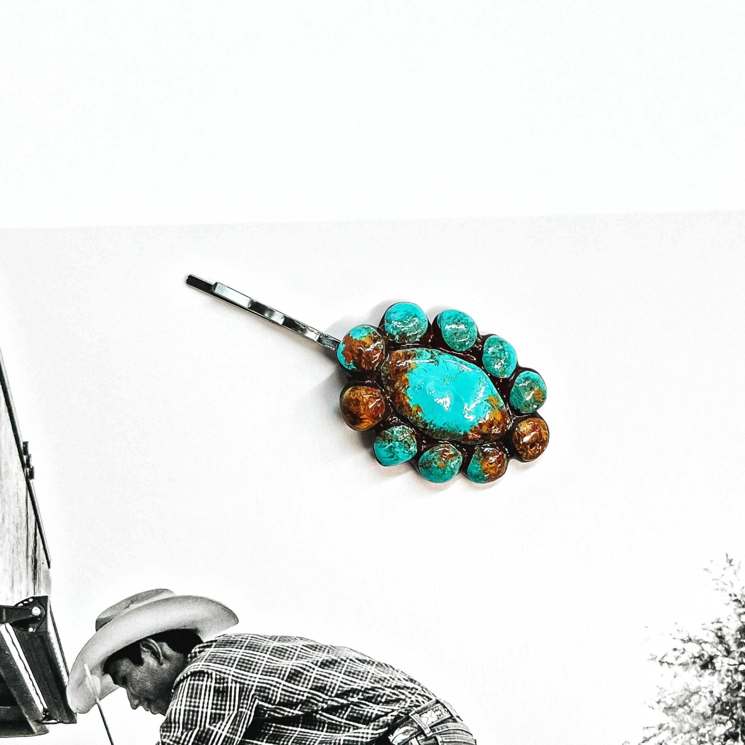 Waxahachie Clay Hair Pin in Turquoise - Giddy Up Glamour Boutique